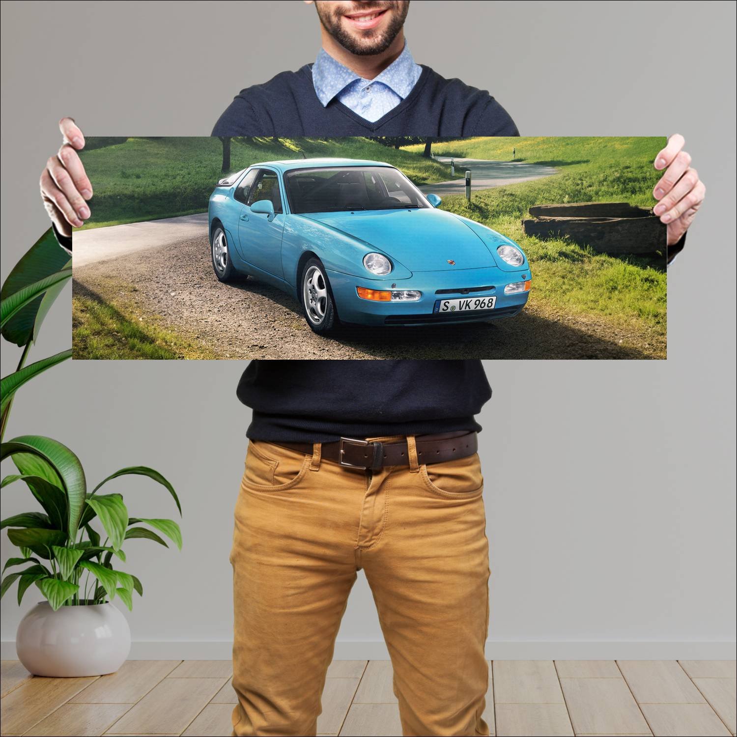 Cuadro grande 30x80cm 1991 porsche 968 auto 243 Porsche