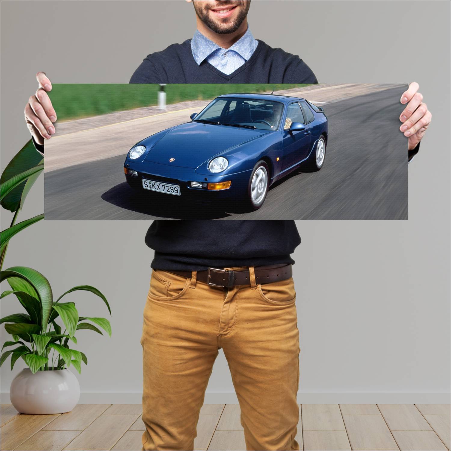 Cuadro grande 30x80cm 1991 porsche 968 auto 244 Porsche