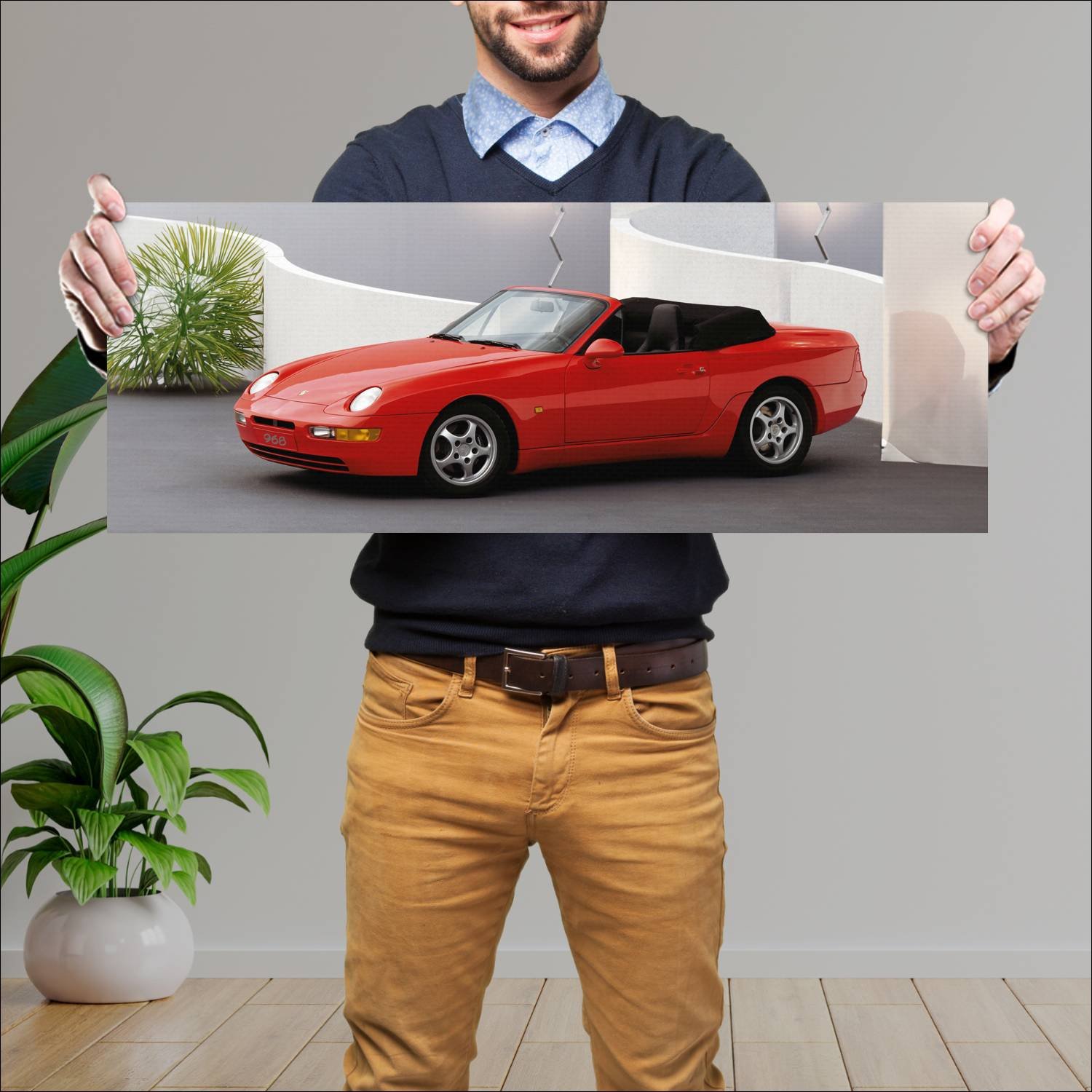 Cuadro grande 30x80cm 1991 porsche 968 cabriolet 5 245 Porsche