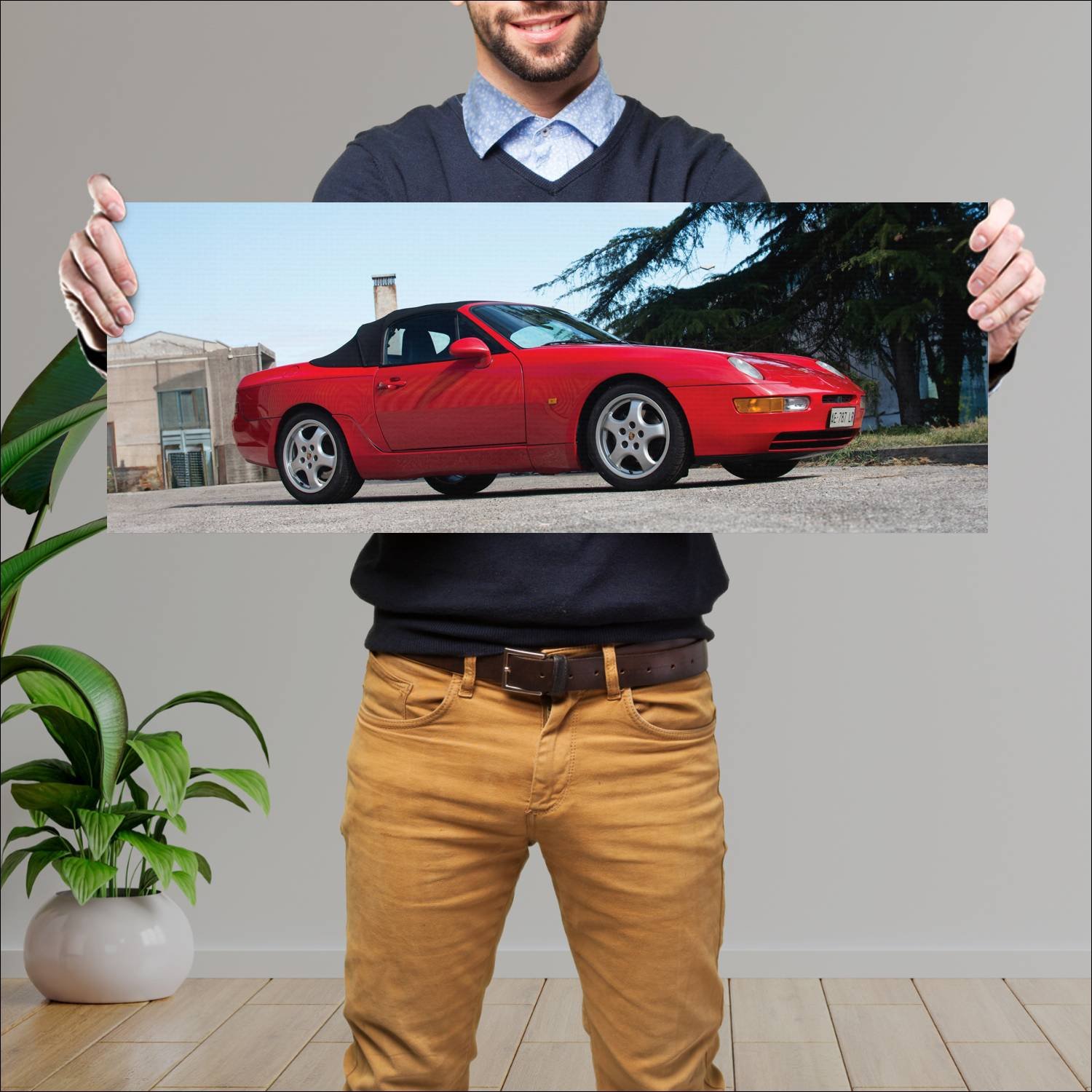 Cuadro grande 30x80cm 1991 porsche 968 cabriolet 5 246 Porsche
