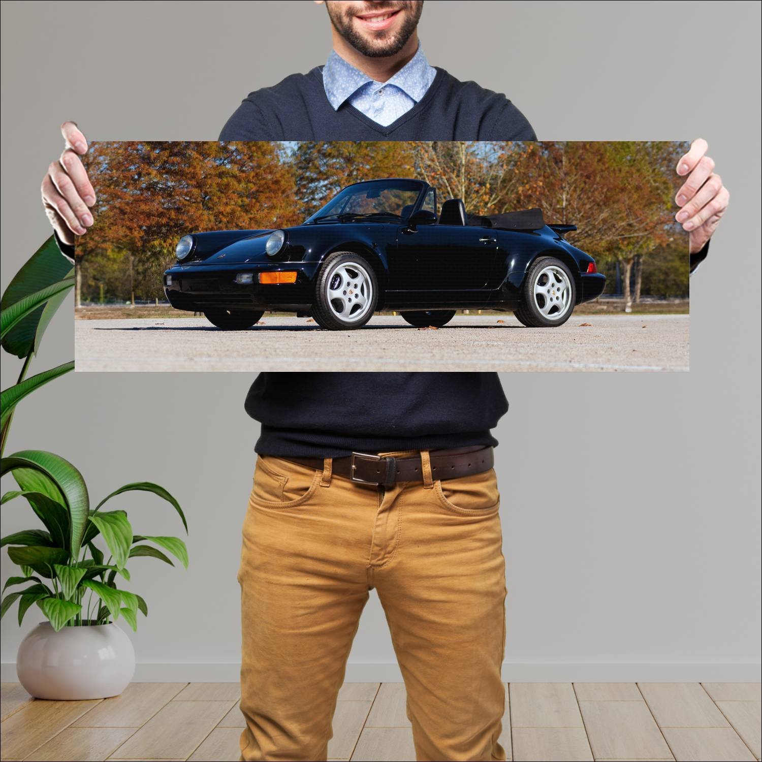 Cuadro grande 30x80cm 1992 porsche 911 america roa 249 Porsche