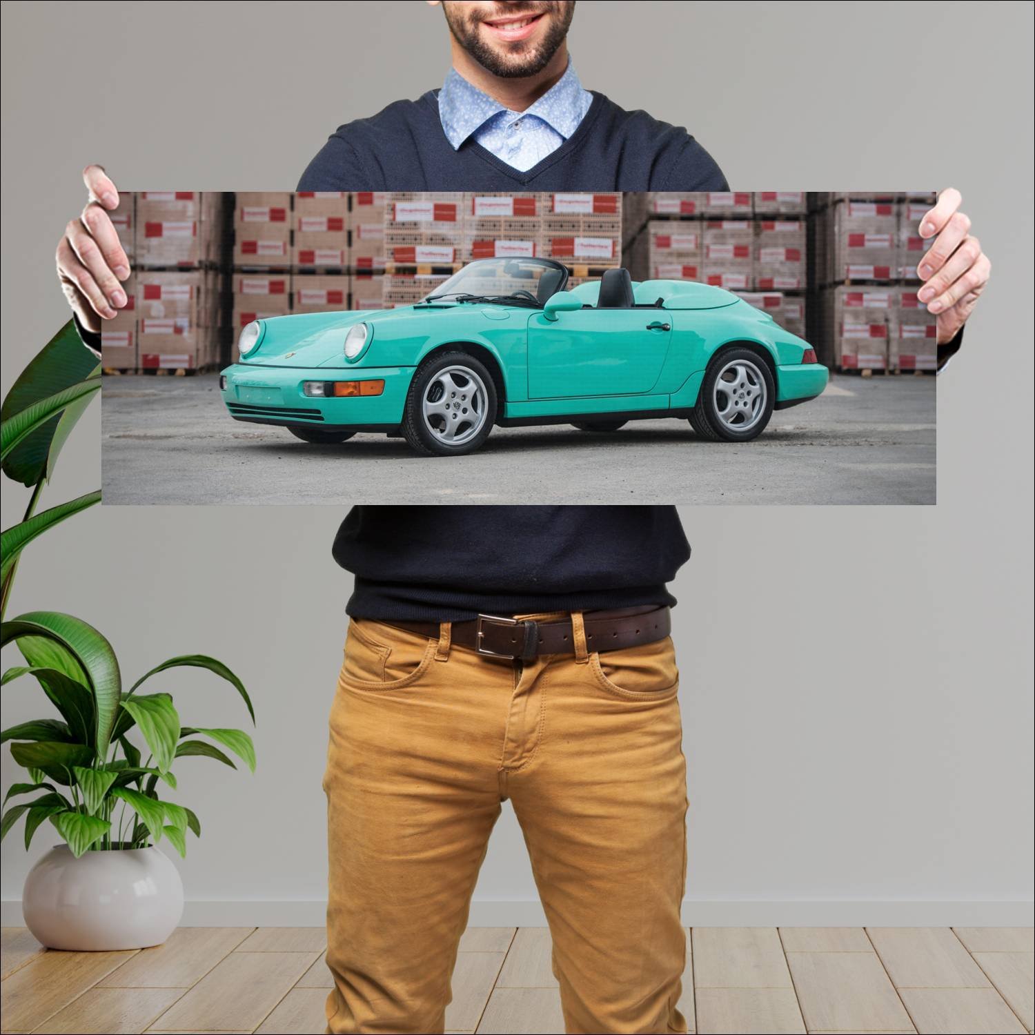 Cuadro grande 30x80cm 1992 porsche 911 speedster u 251 Porsche