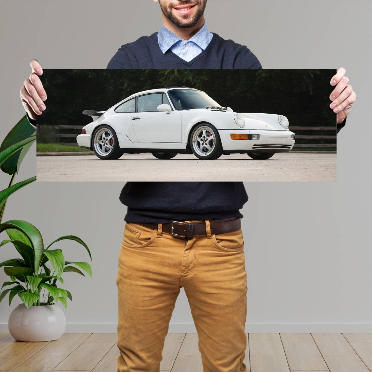 Cuadro grande 30x80cm 1992 porsche 911 turbo us 58 255 Porsche
