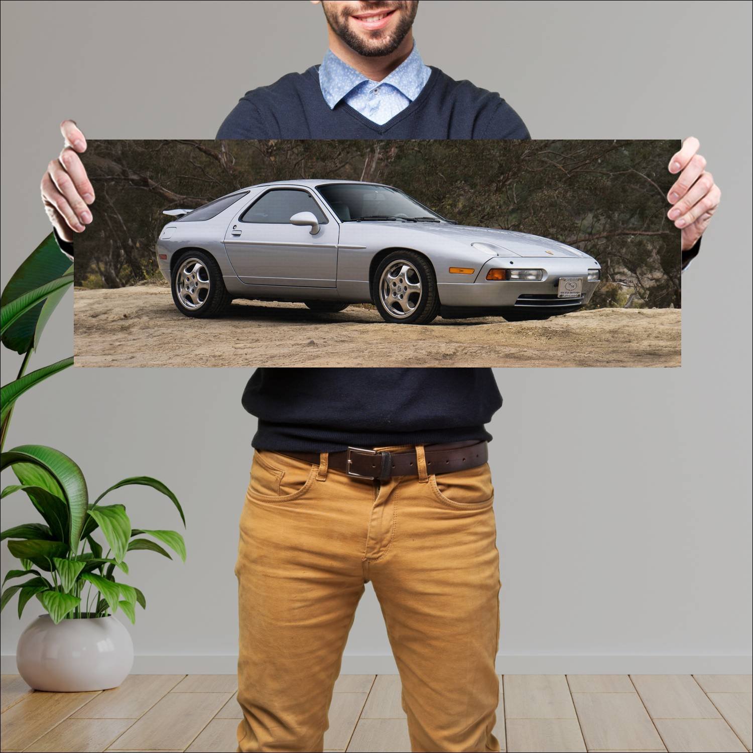 Cuadro grande 30x80cm 1992 porsche 928 gts us Porsche