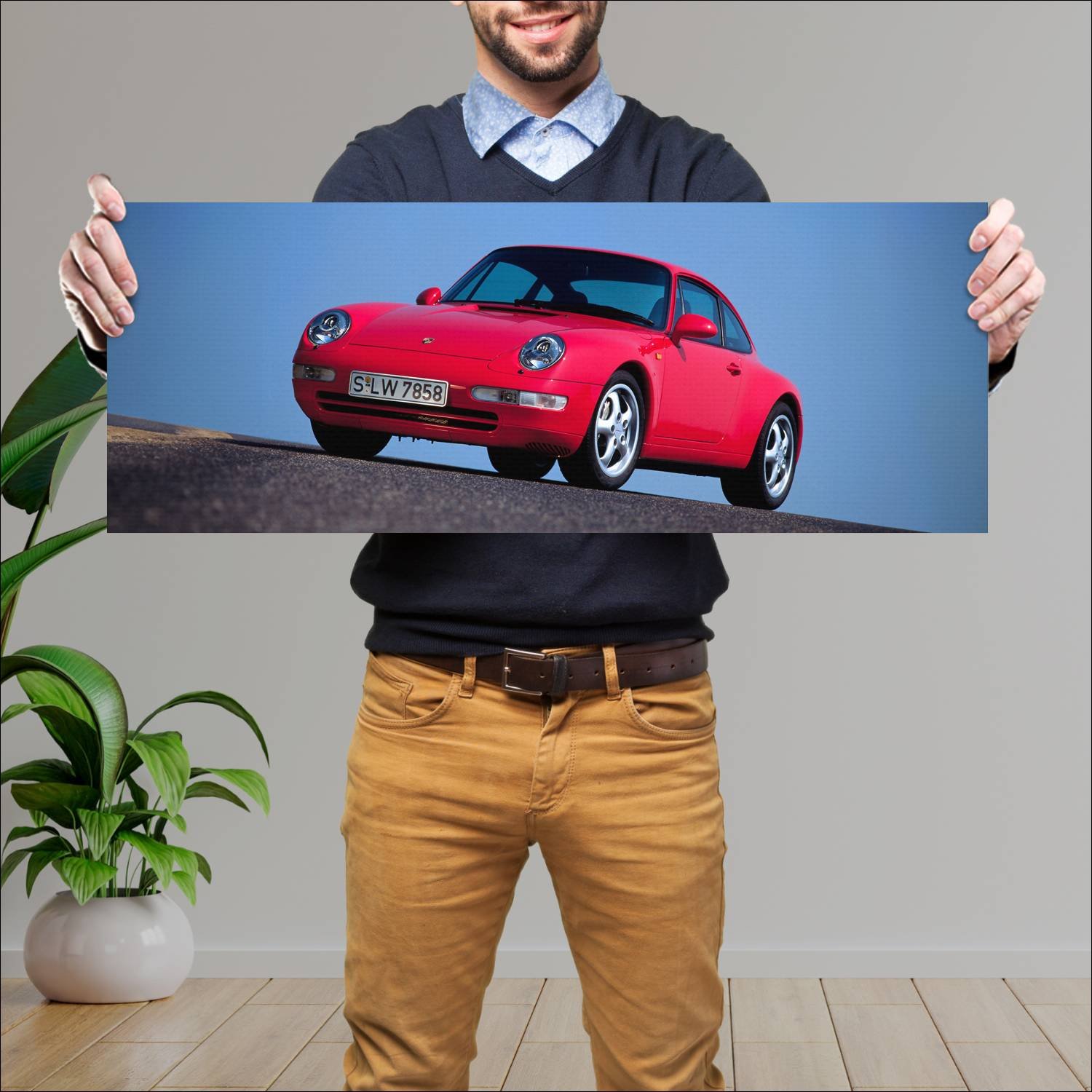Cuadro grande 30x80cm 1993 porsche 911 carrera 500 257 Porsche
