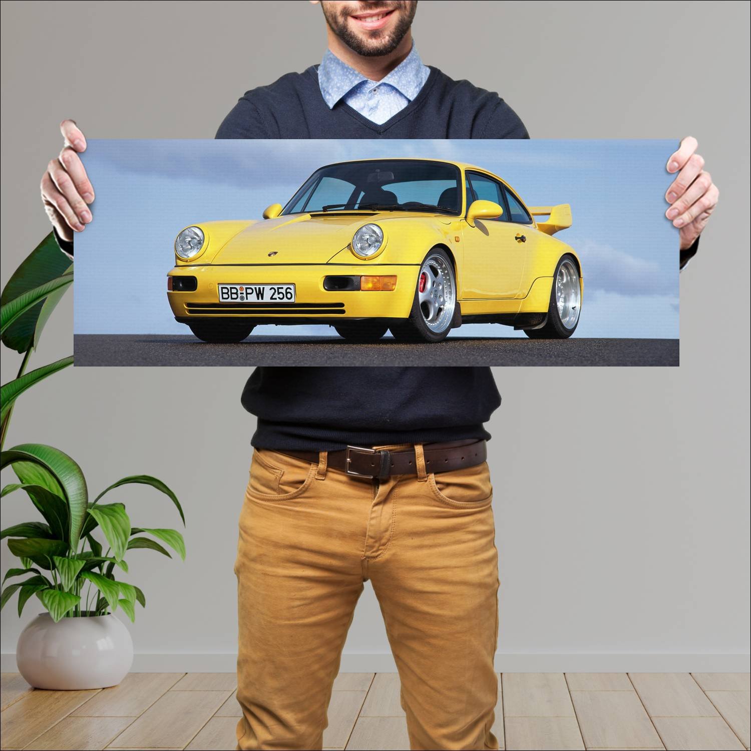 Cuadro grande 30x80cm 1993 porsche 911 carrera rs 258 Porsche