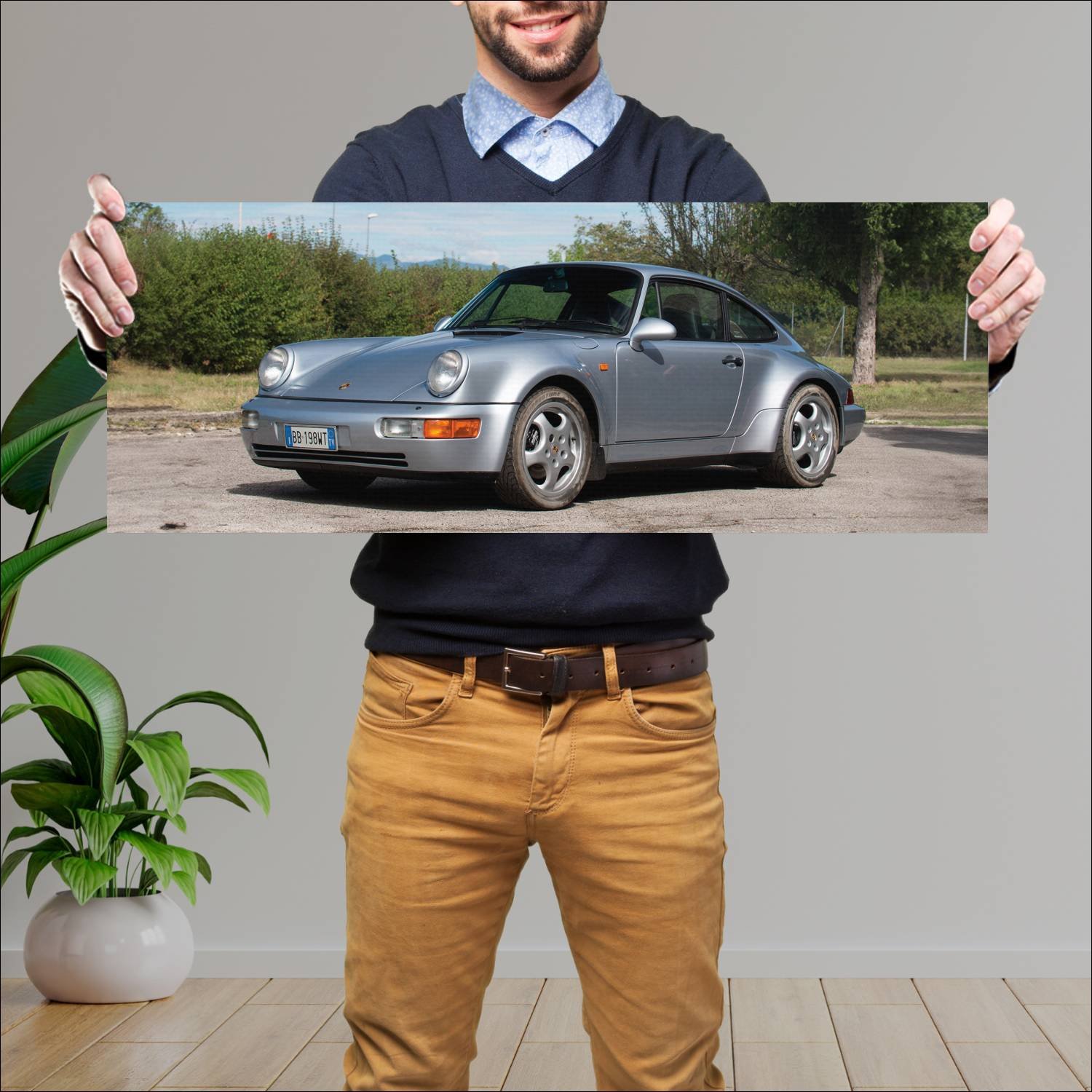 Cuadro grande 30x80cm 1993 porsche 911 carrera tur 261 Porsche
