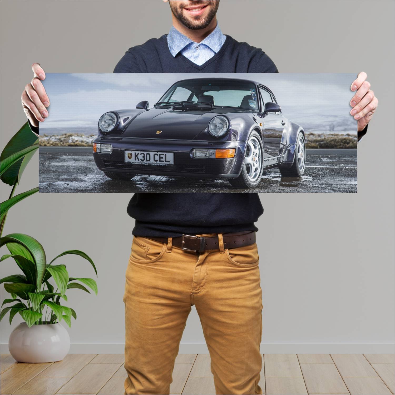Cuadro grande 30x80cm 1993 porsche 911 carrera tur 262 Porsche