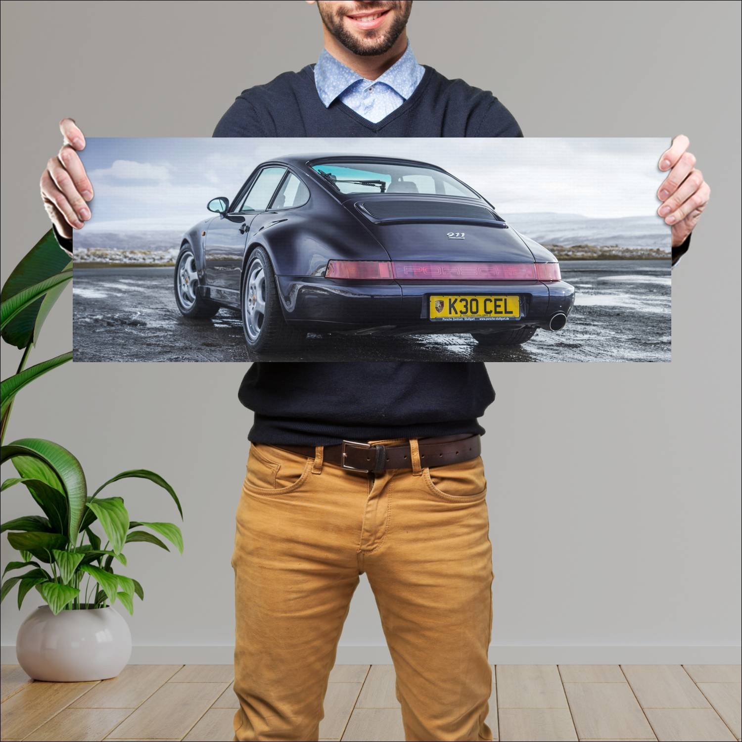 Cuadro grande 30x80cm 1993 porsche 911 carrera tur 263 Porsche