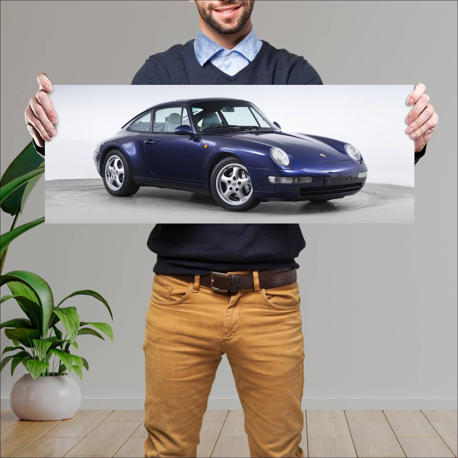 Cuadro grande 30x80cm 1993 porsche 911 carrera uk 264 Porsche
