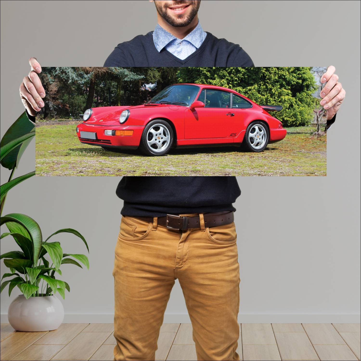 Cuadro grande 30x80cm 1993 porsche 911 rs america 266 Porsche