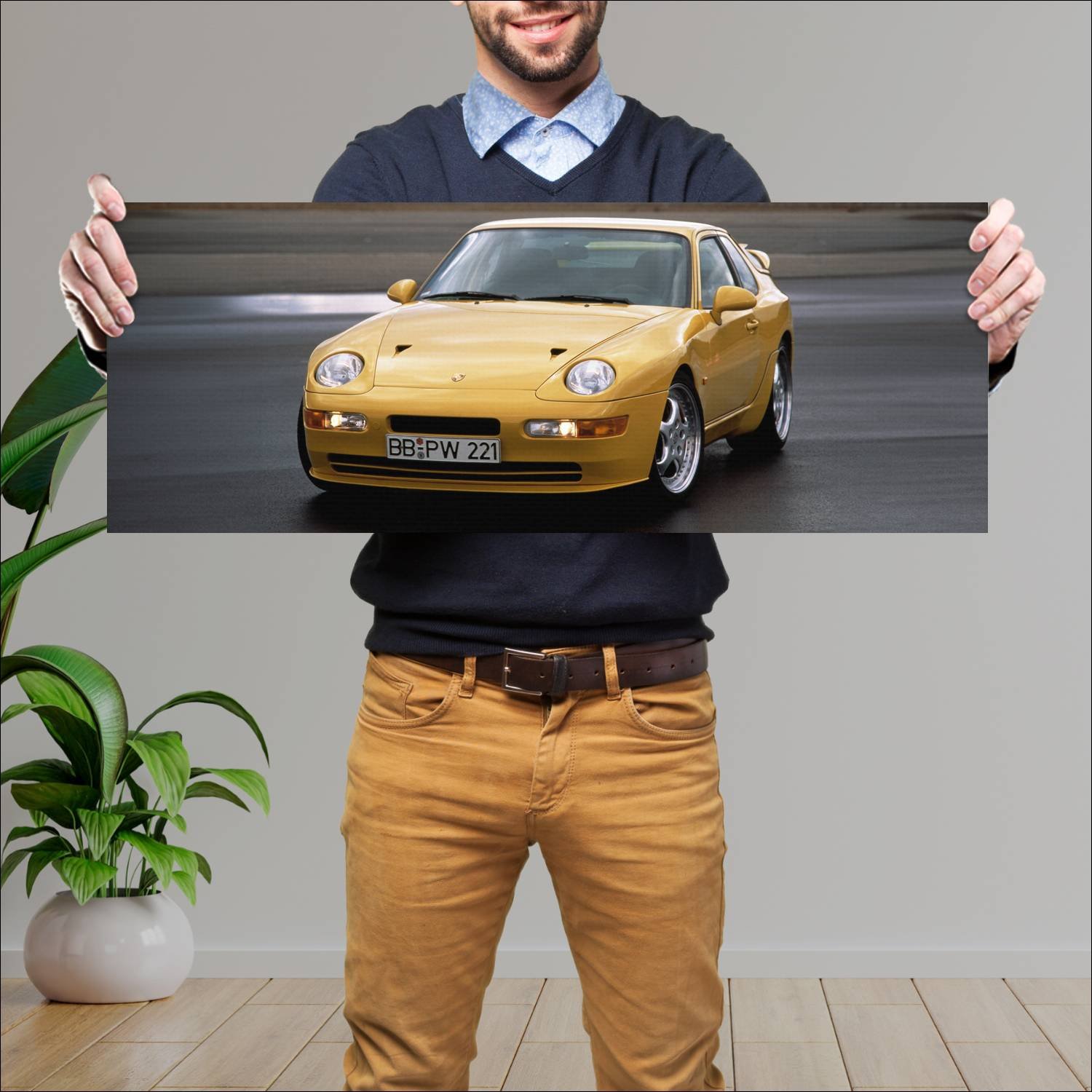 Cuadro grande 30x80cm 1993 porsche 968 turbo s 501 271 Porsche