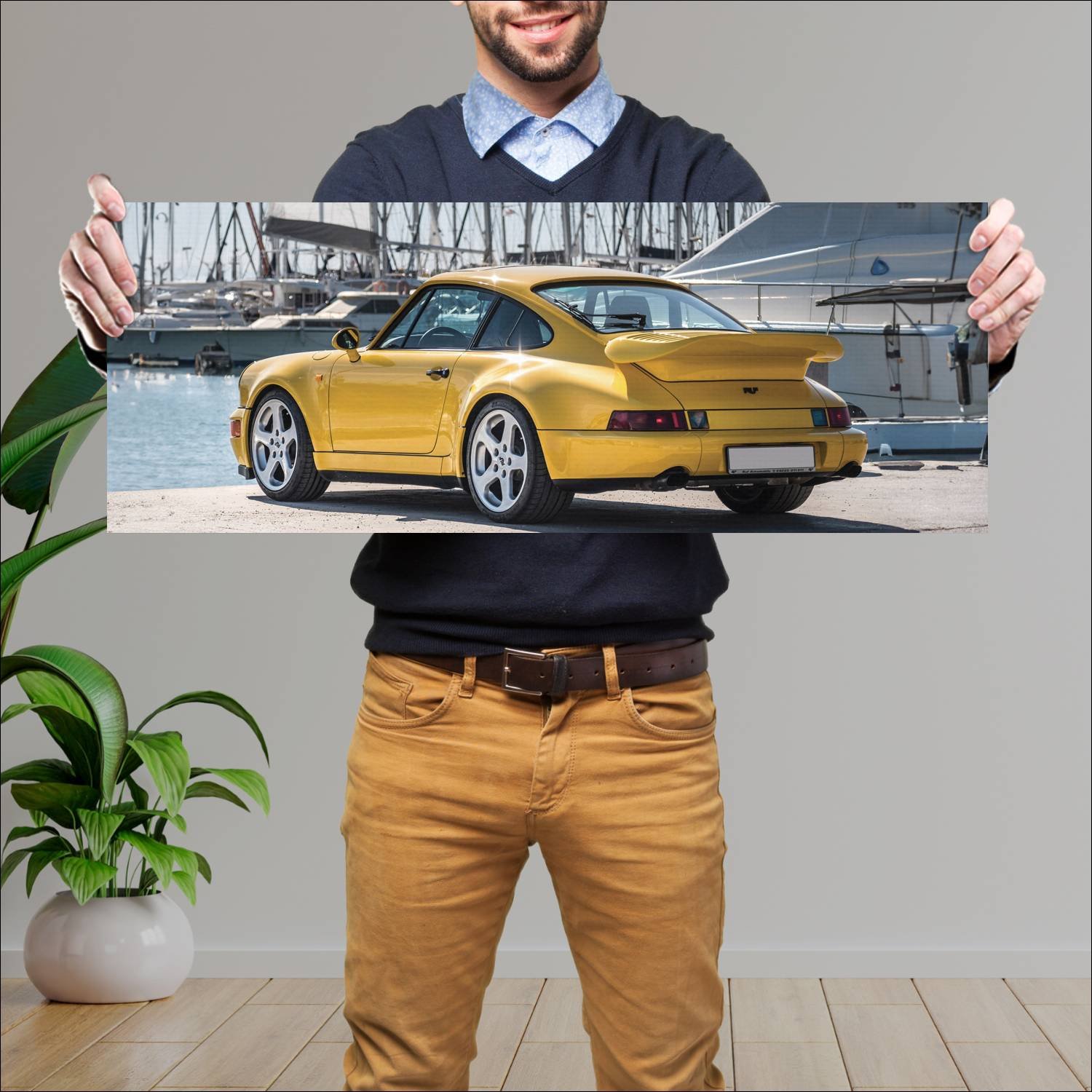 Cuadro grande 30x80cm 1993 ruf rct evo auto 274 Porsche