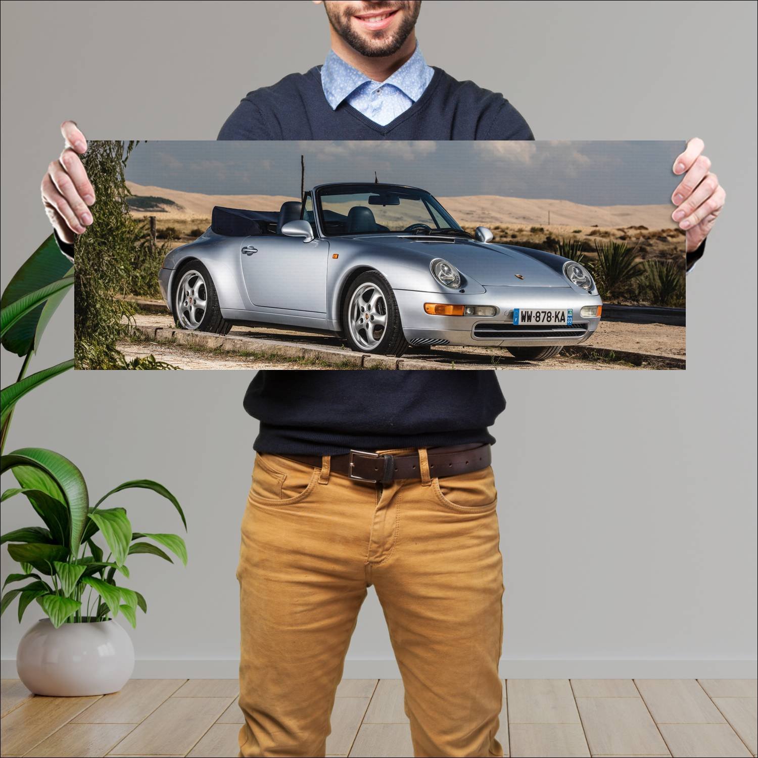 Cuadro grande 30x80cm 1994 porsche 911 carrera cab 276 Porsche