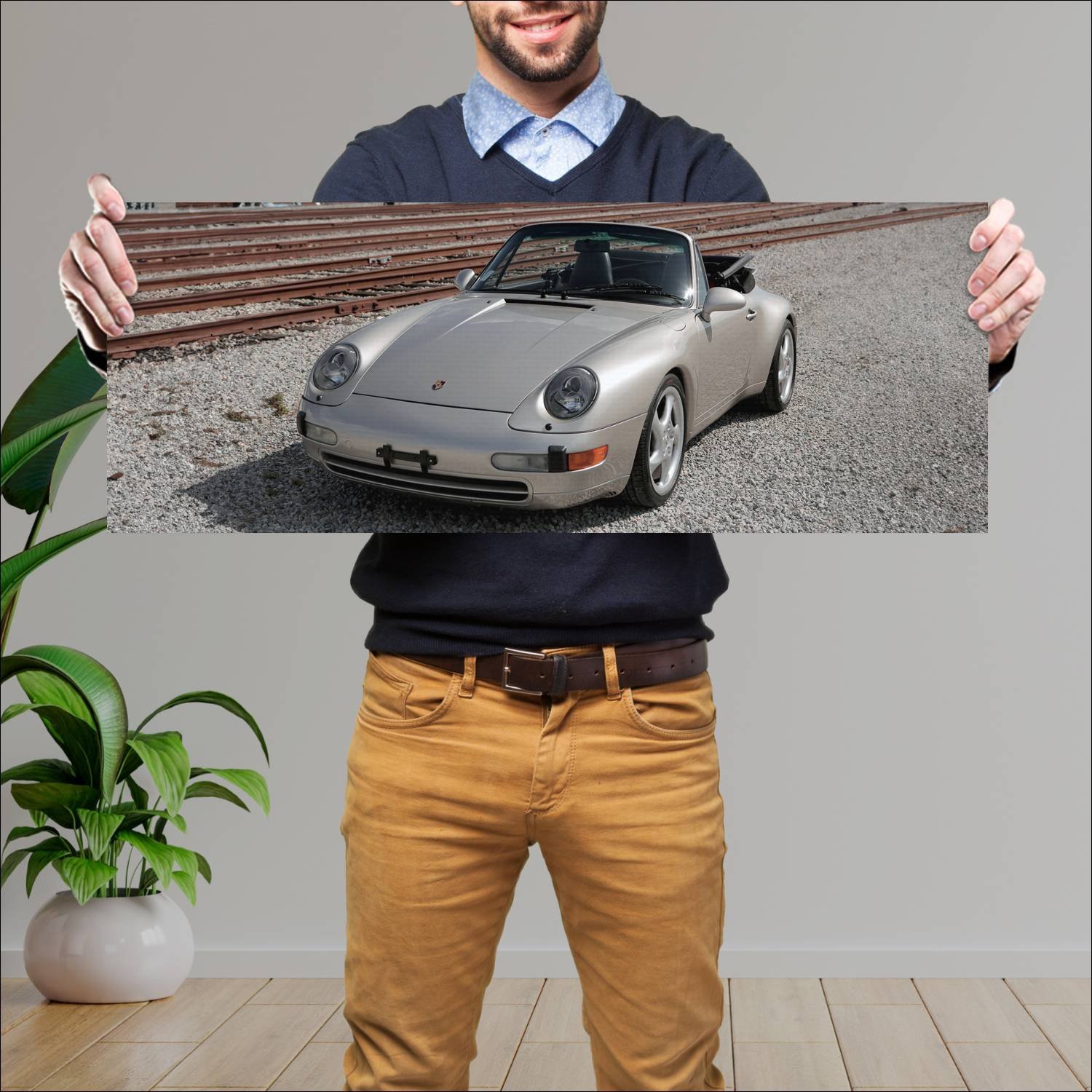 Cuadro grande 30x80cm 1994 porsche 911 carrera cab 277 Porsche