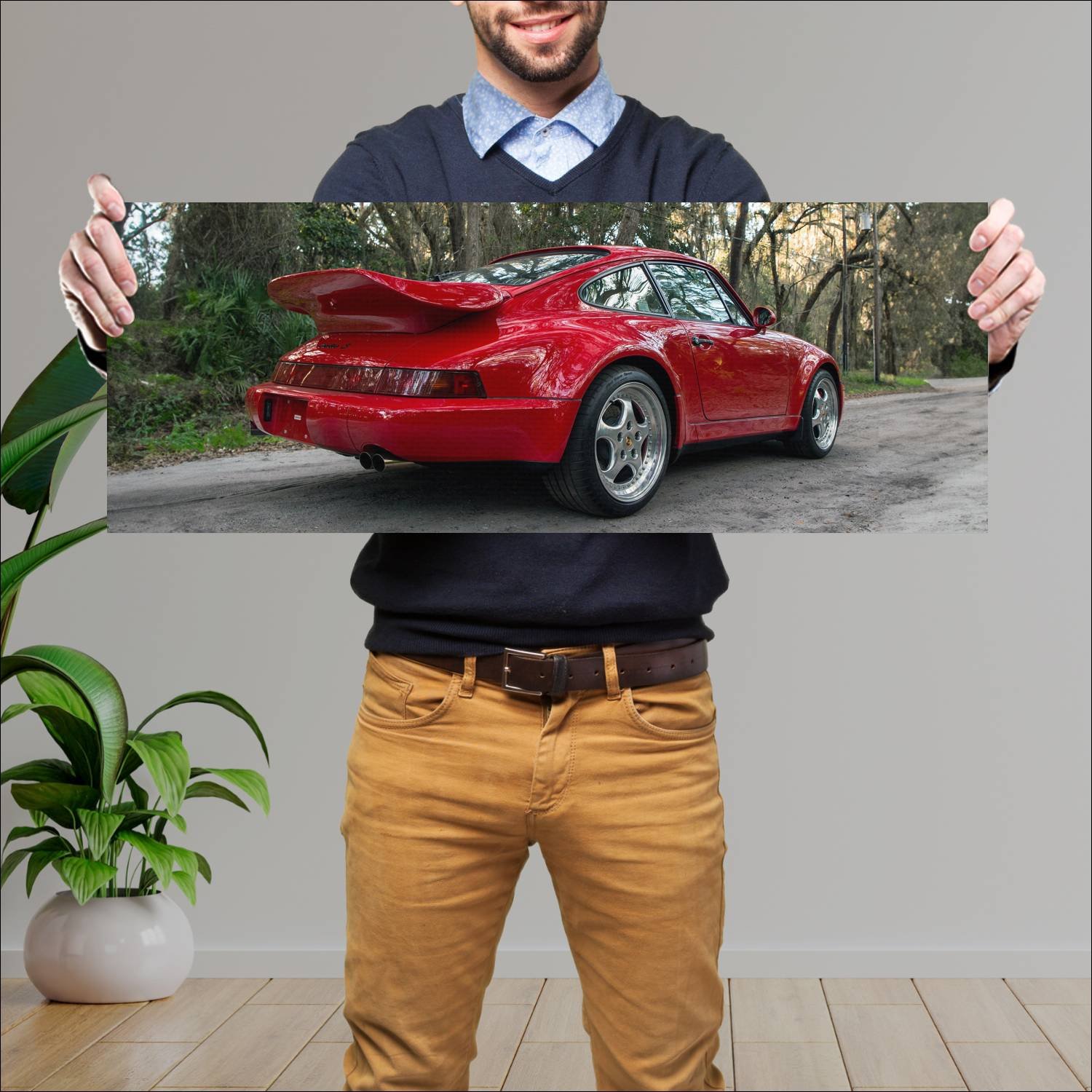 Cuadro grande 30x80cm 1994 porsche 911 turbo s sla 278 Porsche