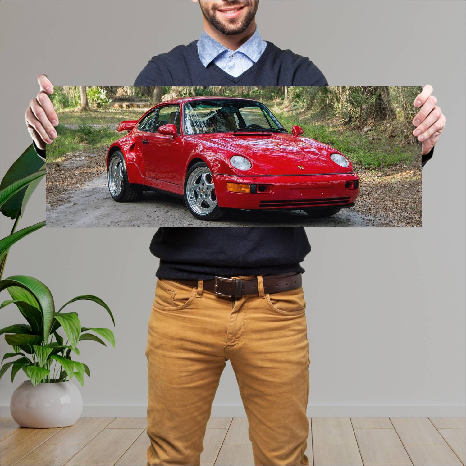 Cuadro grande 30x80cm 1994 porsche 911 turbo s sla 279 Porsche