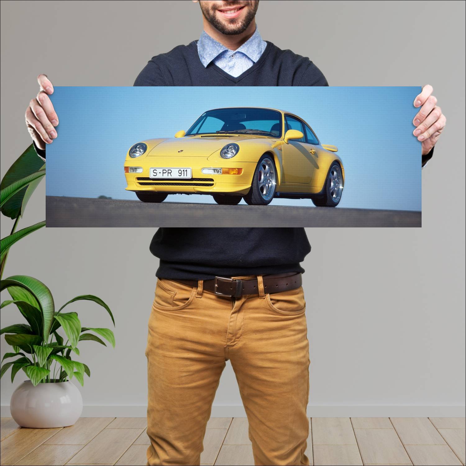 Cuadro grande 30x80cm 1995 porsche 911 carrera rs 281 Porsche