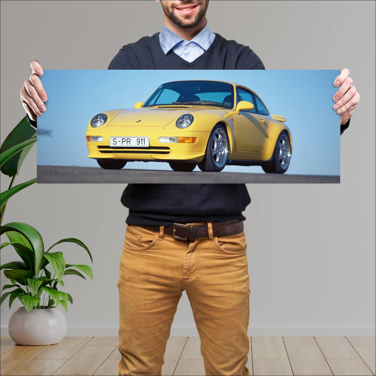 Cuadro grande 30x80cm 1995 porsche 911 carrera rs 282 Porsche