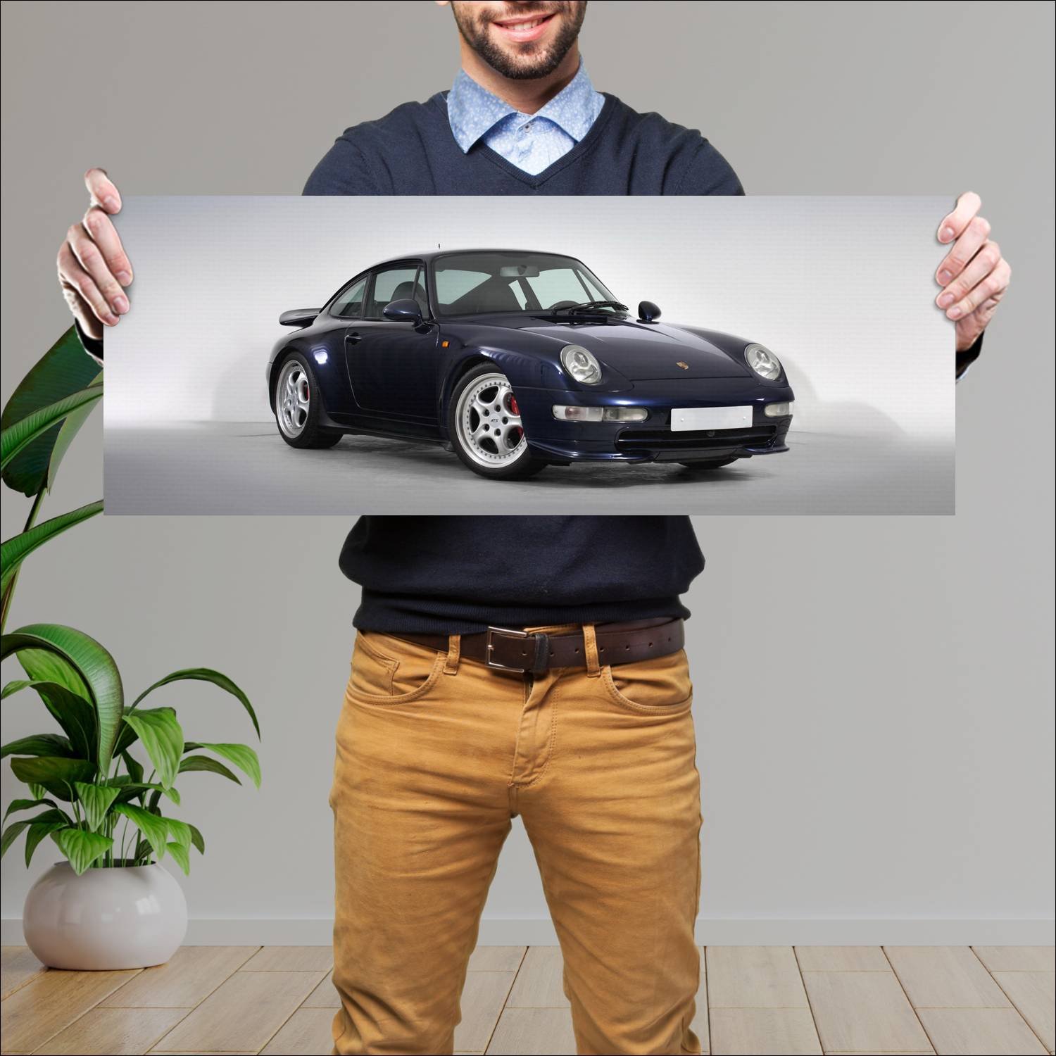 Cuadro grande 30x80cm 1995 porsche 911 carrera rs 283 Porsche