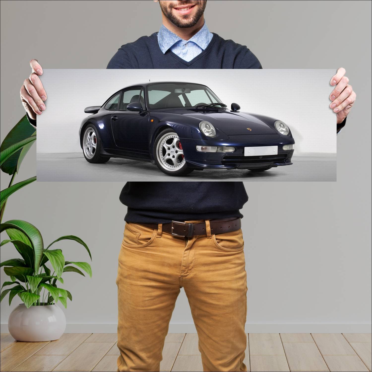 Cuadro grande 30x80cm 1995 porsche 911 carrera rs 284 Porsche
