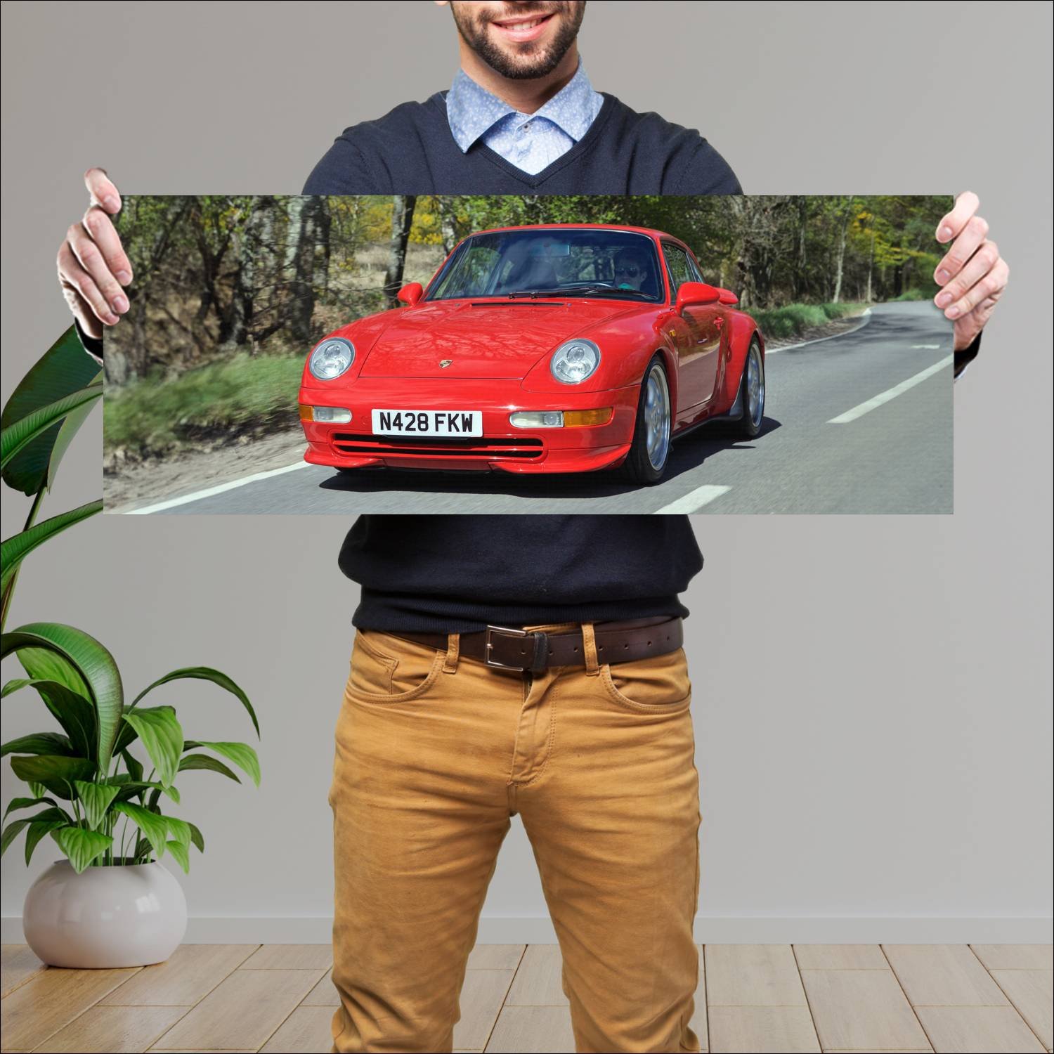 Cuadro grande 30x80cm 1995 porsche 911 carrera rs 285 Porsche
