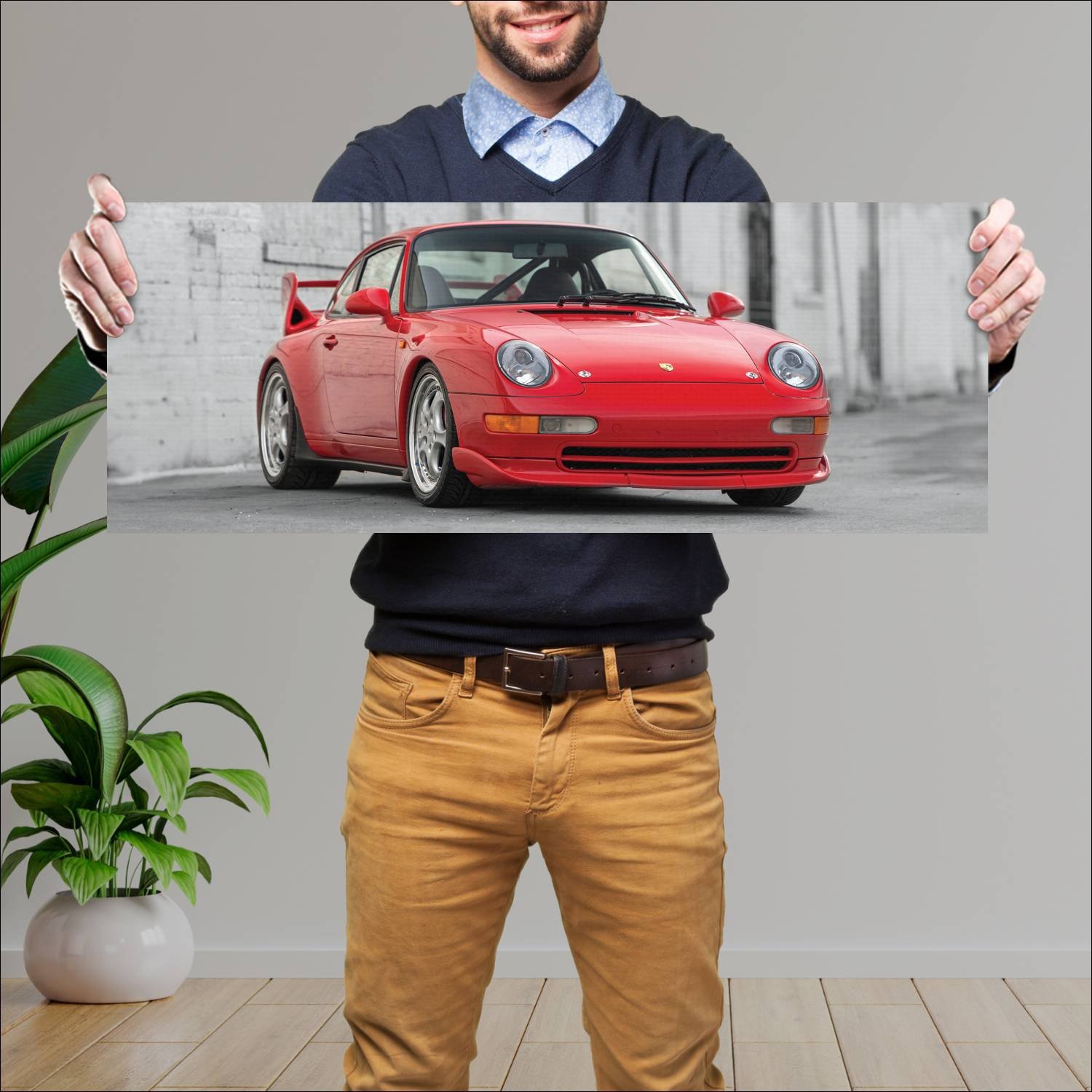 Cuadro grande 30x80cm 1995 porsche 911 carrera rs 286 Porsche