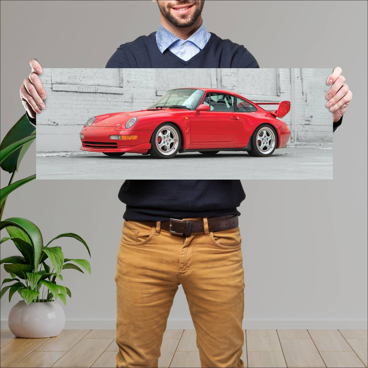Cuadro grande 30x80cm 1995 porsche 911 carrera rs 287 Porsche
