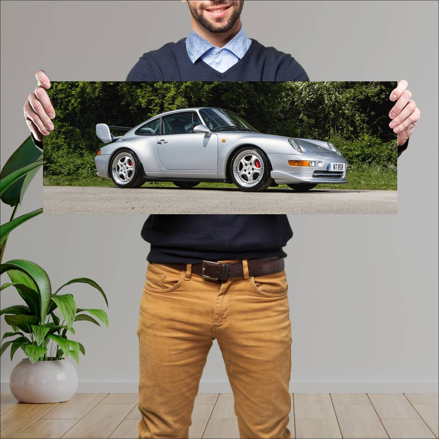 Cuadro grande 30x80cm 1995 porsche 911 carrera rs 288 Porsche