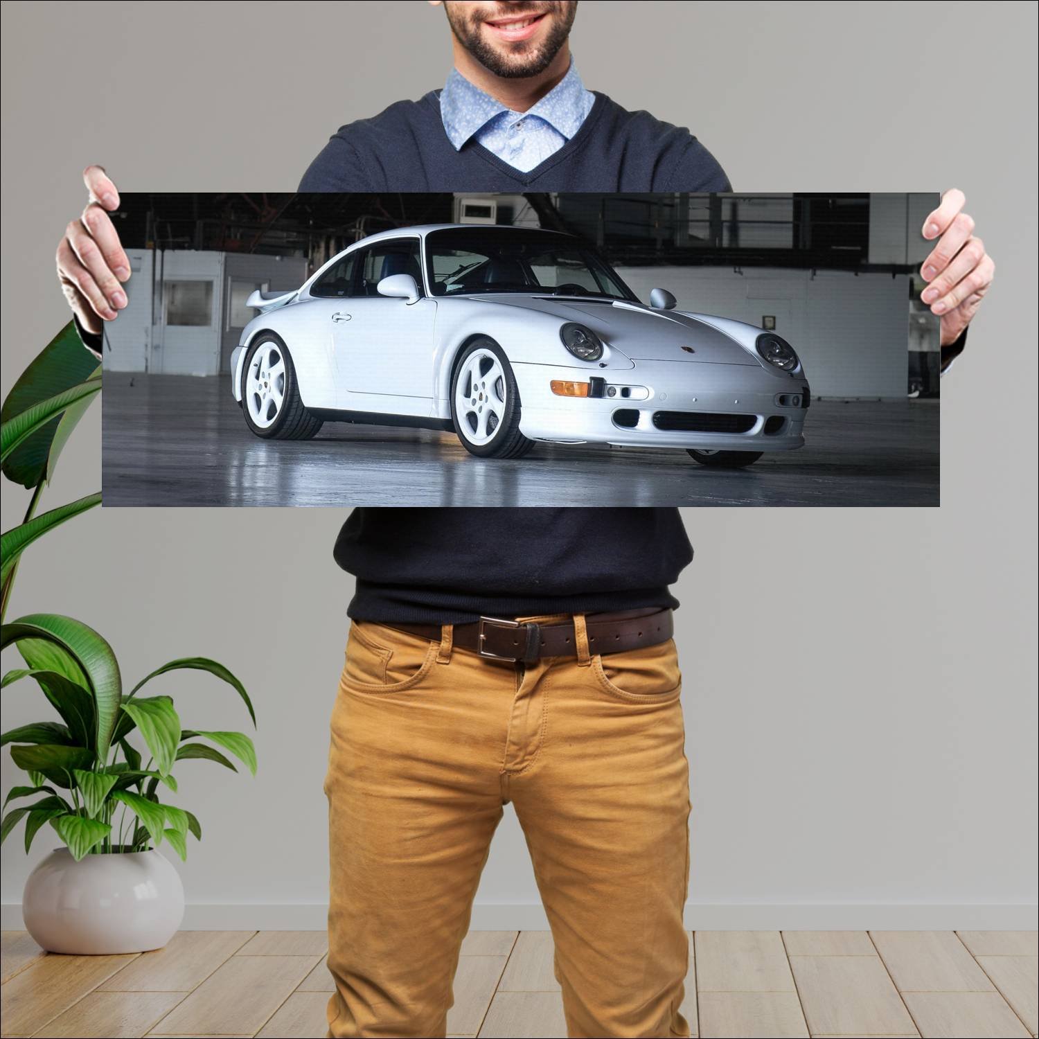 Cuadro grande 30x80cm 1995 porsche 911 turbo us 50 298 Porsche