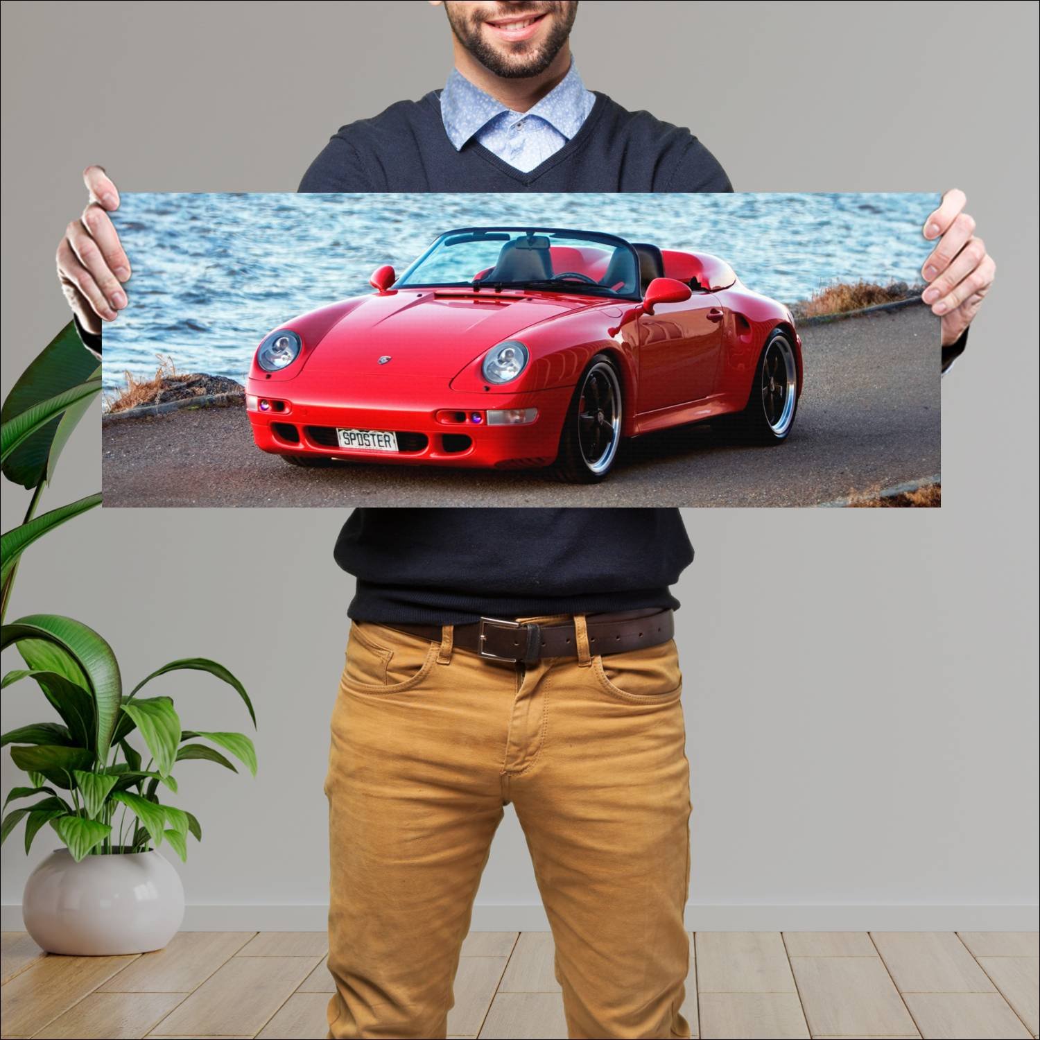 Cuadro grande 30x80cm 1995 porsche 993 speedster 4 300 Porsche