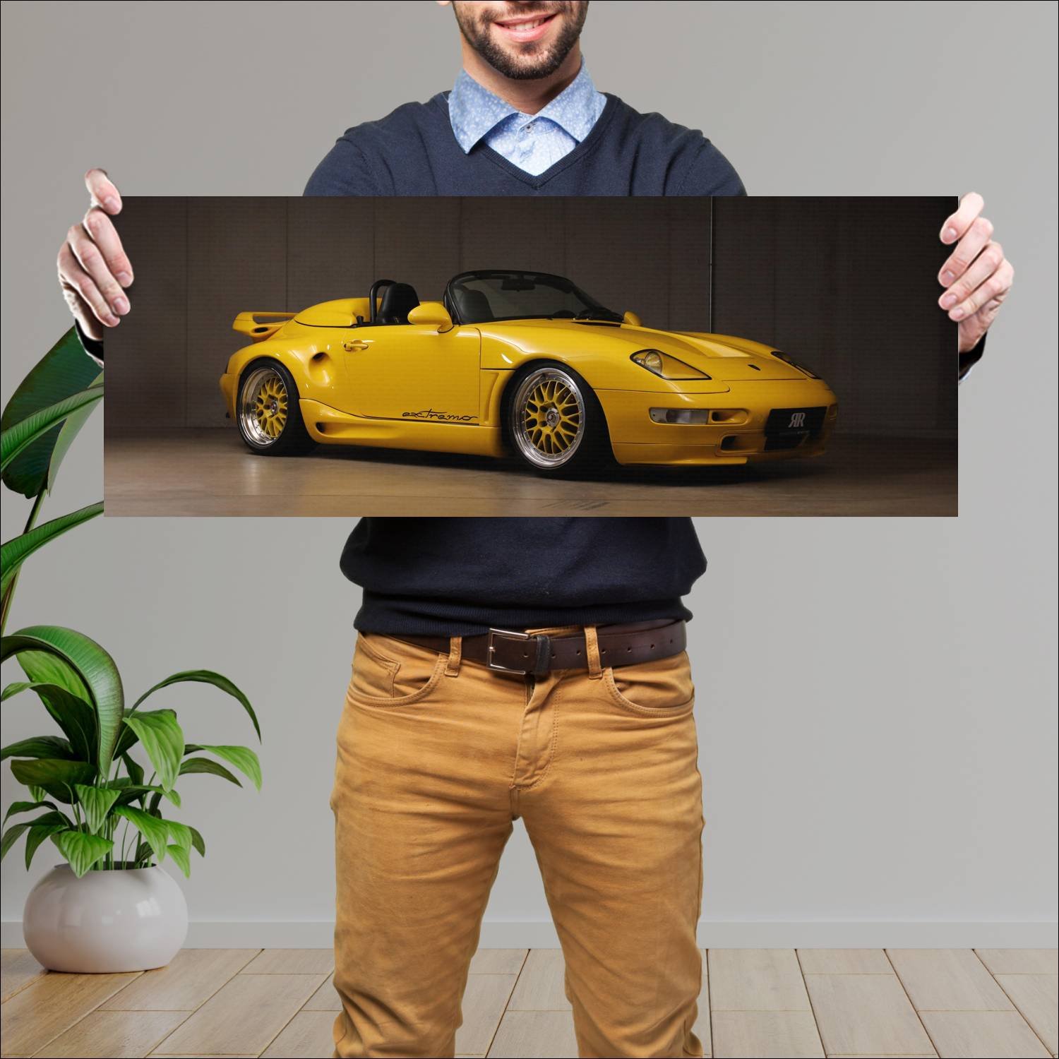 Cuadro grande 30x80cm 1996 gemballa extremo biturb 302 Porsche