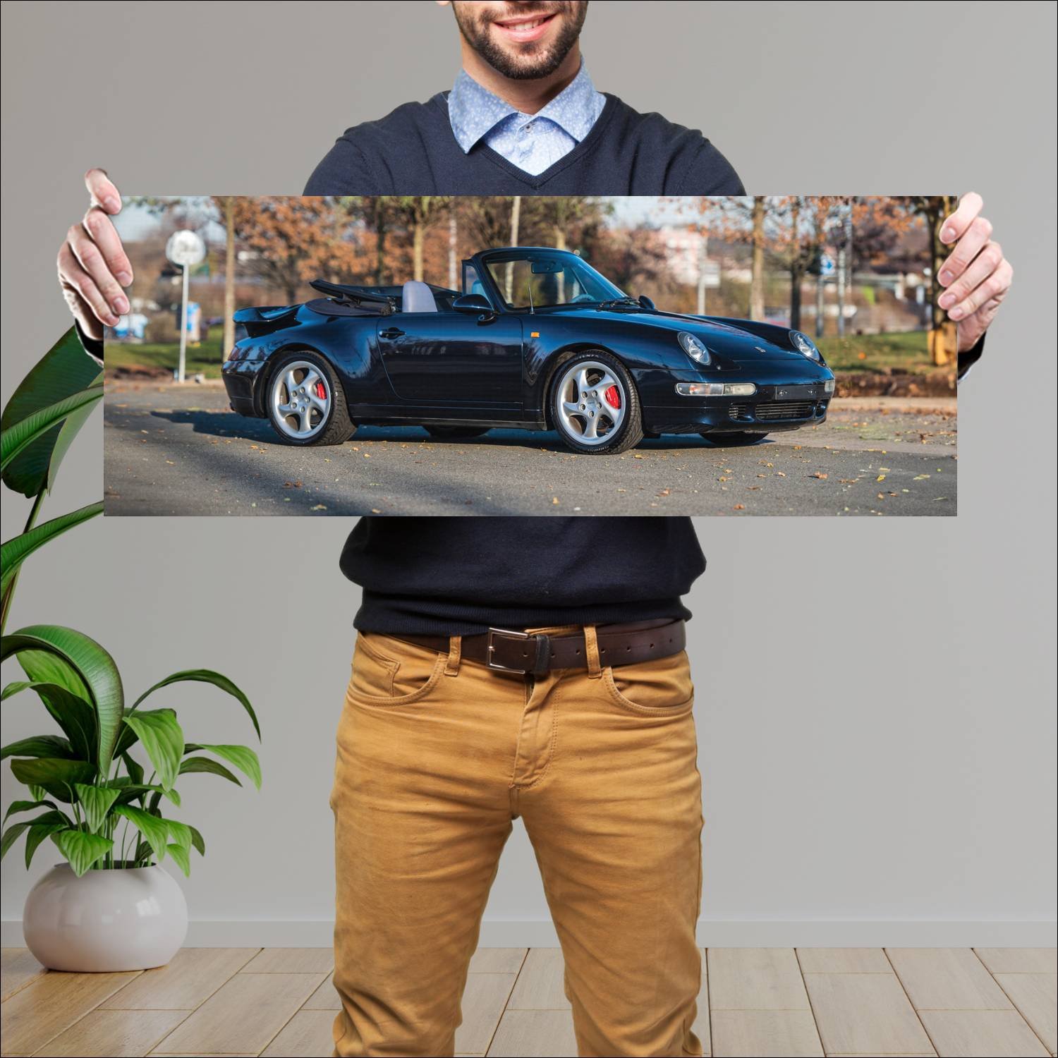 Cuadro grande 30x80cm 1996 porsche 911 turbo cabri 307 Porsche