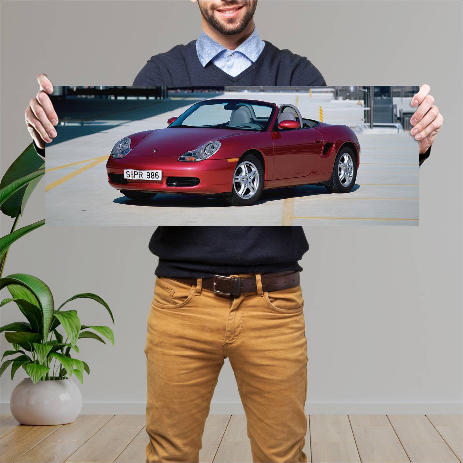 Cuadro grande 30x80cm 1996 porsche boxster auto h 309 Porsche