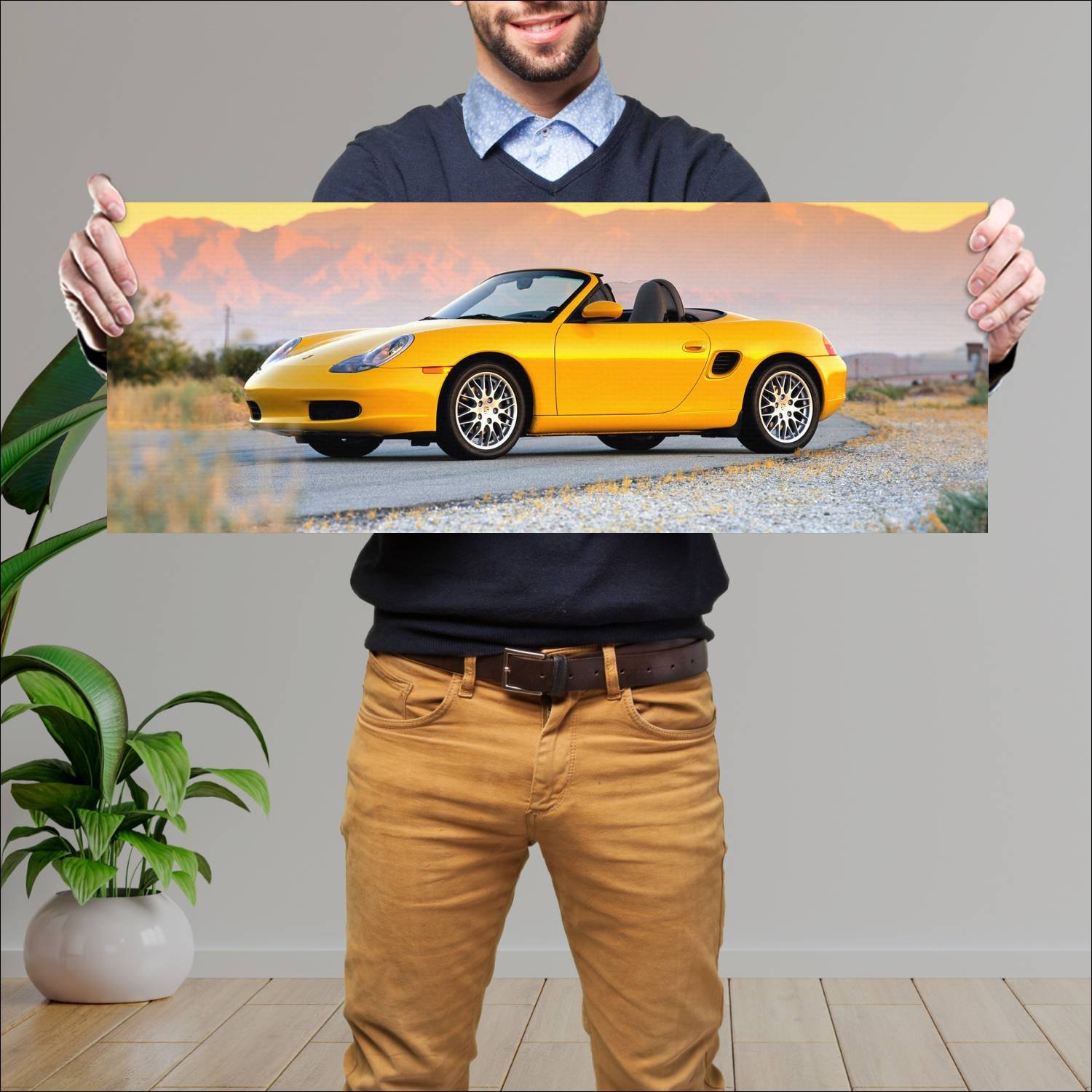 Cuadro grande 30x80cm 1996 porsche boxster us Porsche