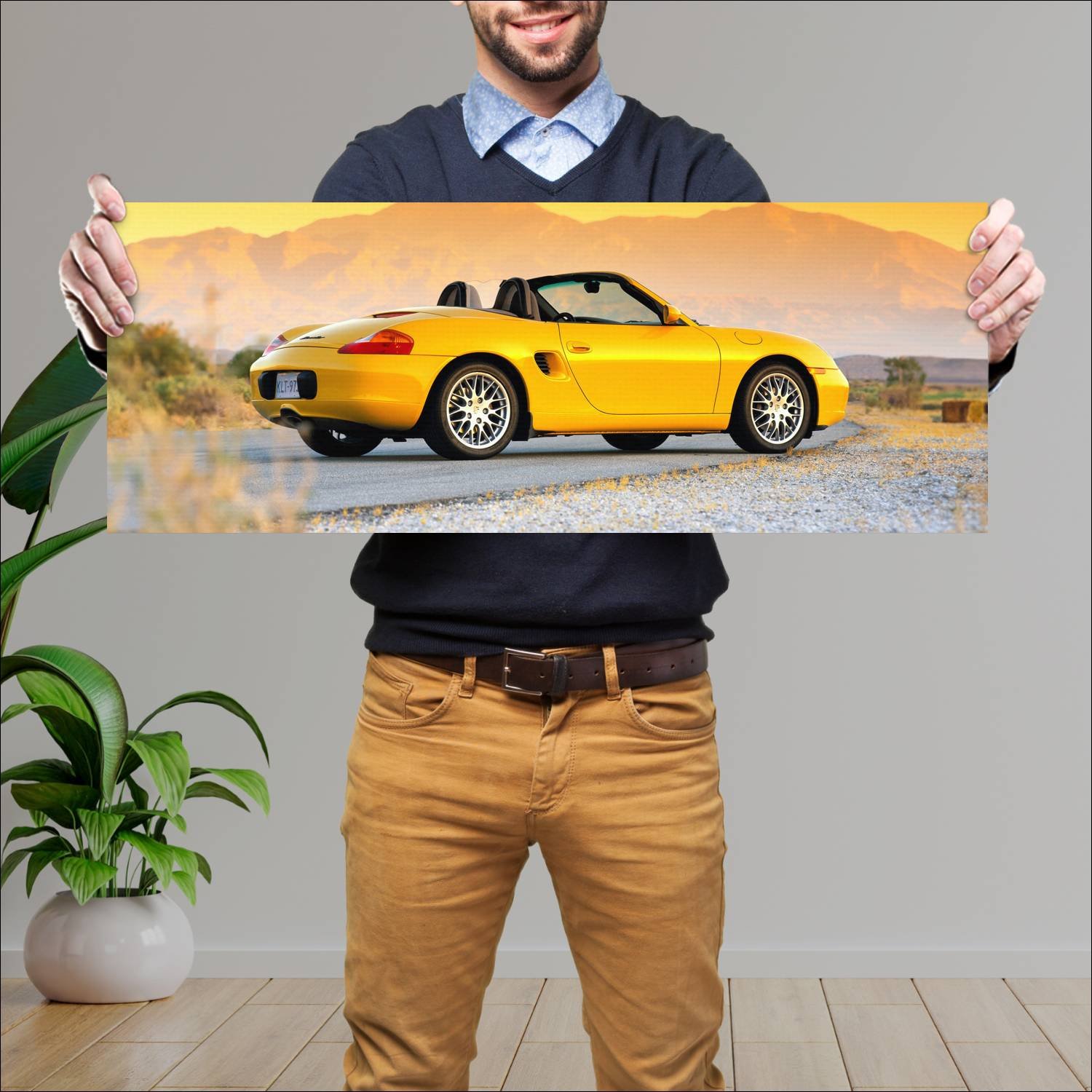 Cuadro grande 30x80cm 1996 porsche boxster us Porsche