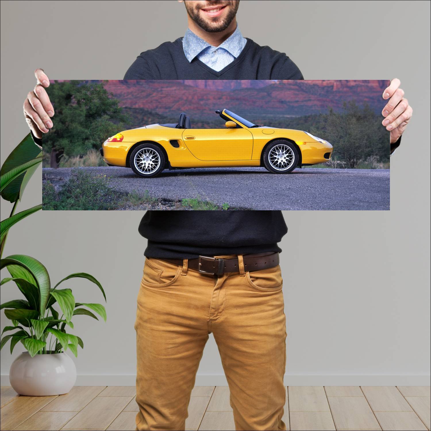 Cuadro grande 30x80cm 1996 porsche boxster us Porsche