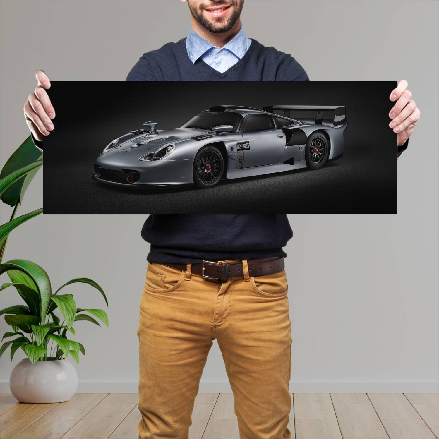 Cuadro grande 30x80cm 1997 porsche 911 gt1 evoluti 315 Porsche