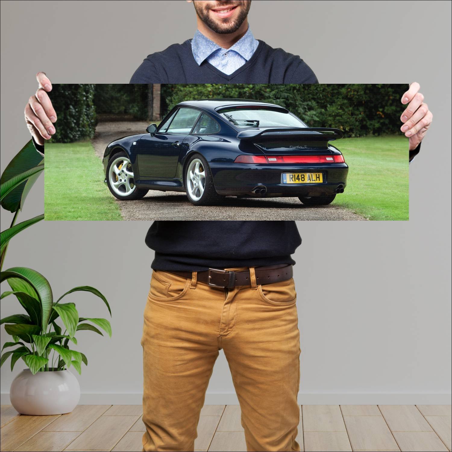 Cuadro grande 30x80cm 1997 porsche 911 turbo s uk 318 Porsche