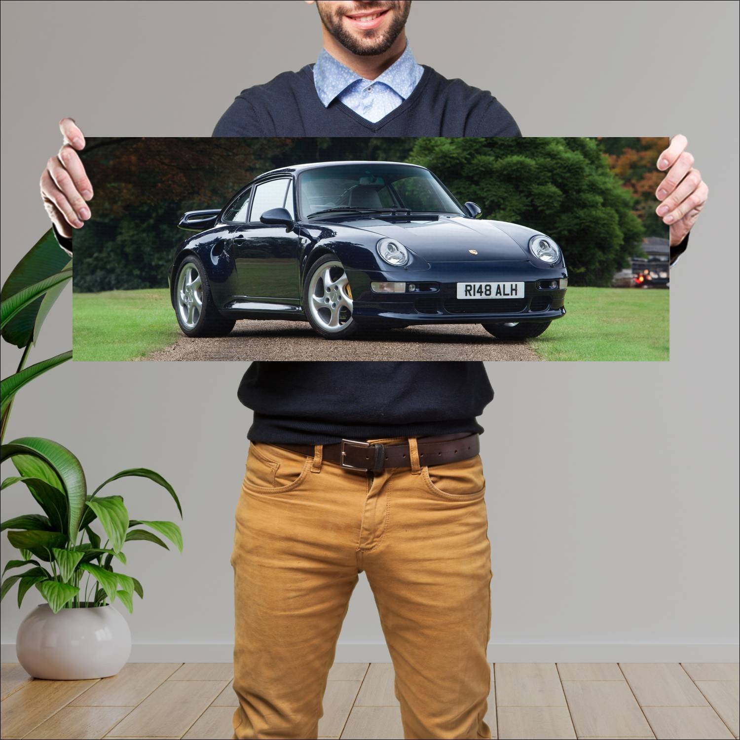 Cuadro grande 30x80cm 1997 porsche 911 turbo s uk 319 Porsche