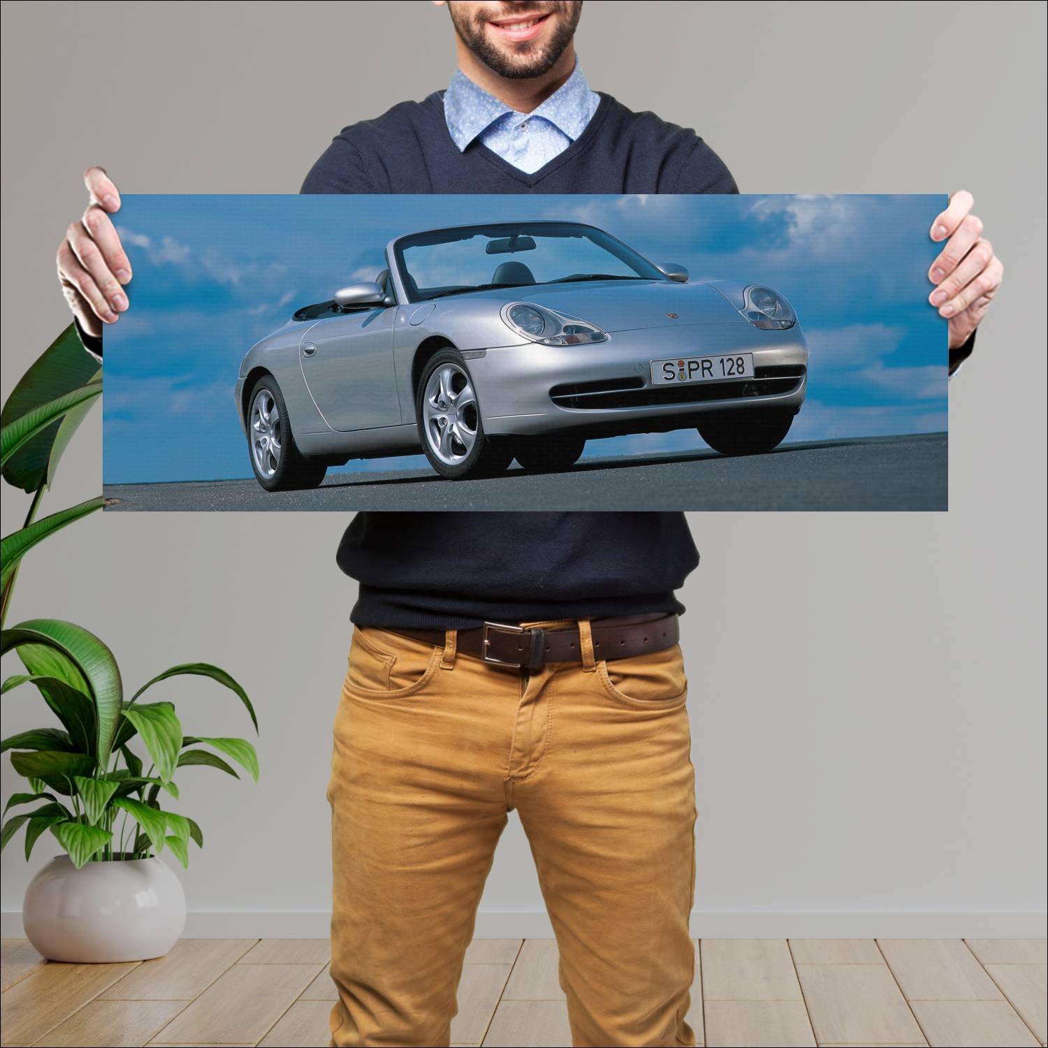 Cuadro grande 30x80cm 1998 porsche 911 carrera cab 321 Porsche