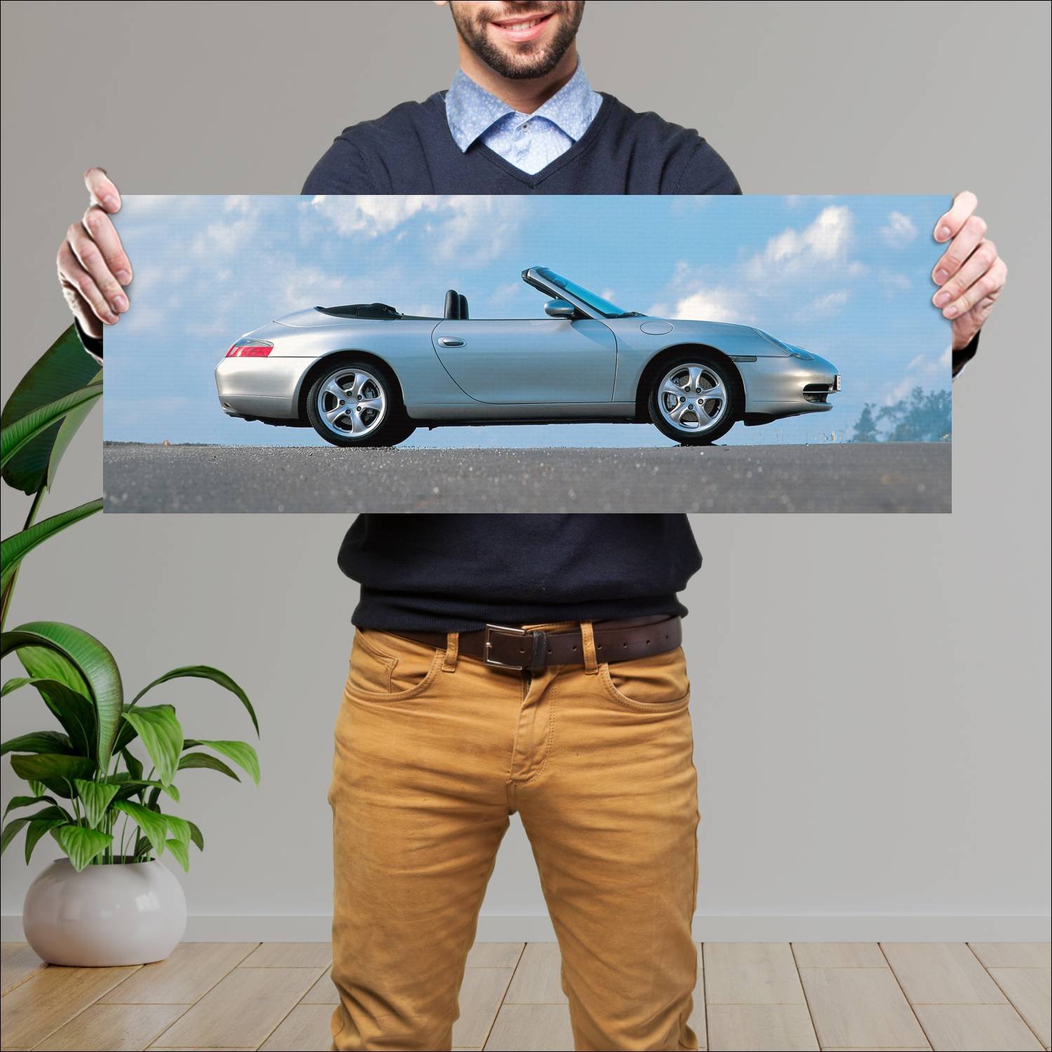 Cuadro grande 30x80cm 1998 porsche 911 carrera cab 322 Porsche