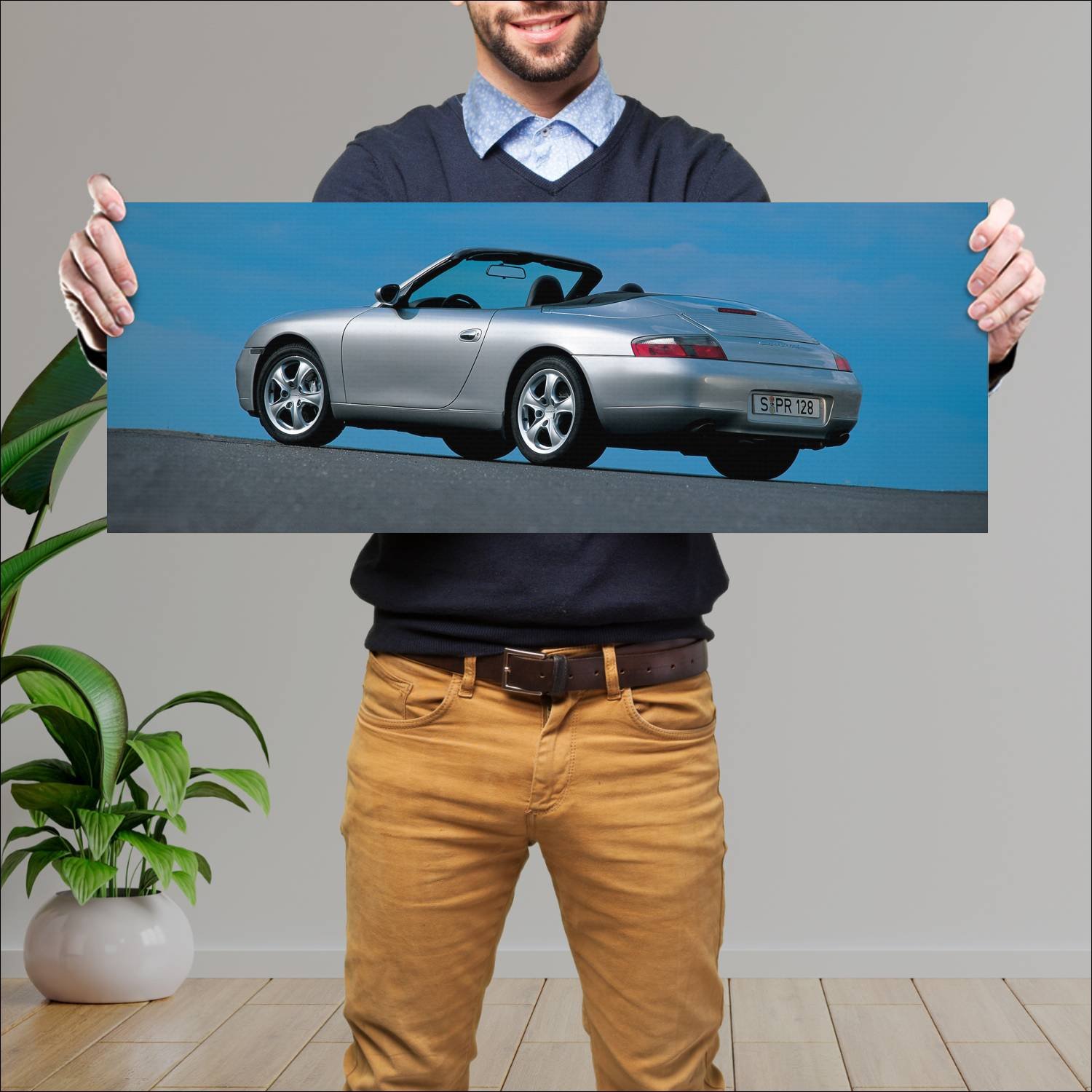 Cuadro grande 30x80cm 1998 porsche 911 carrera cab 323 Porsche