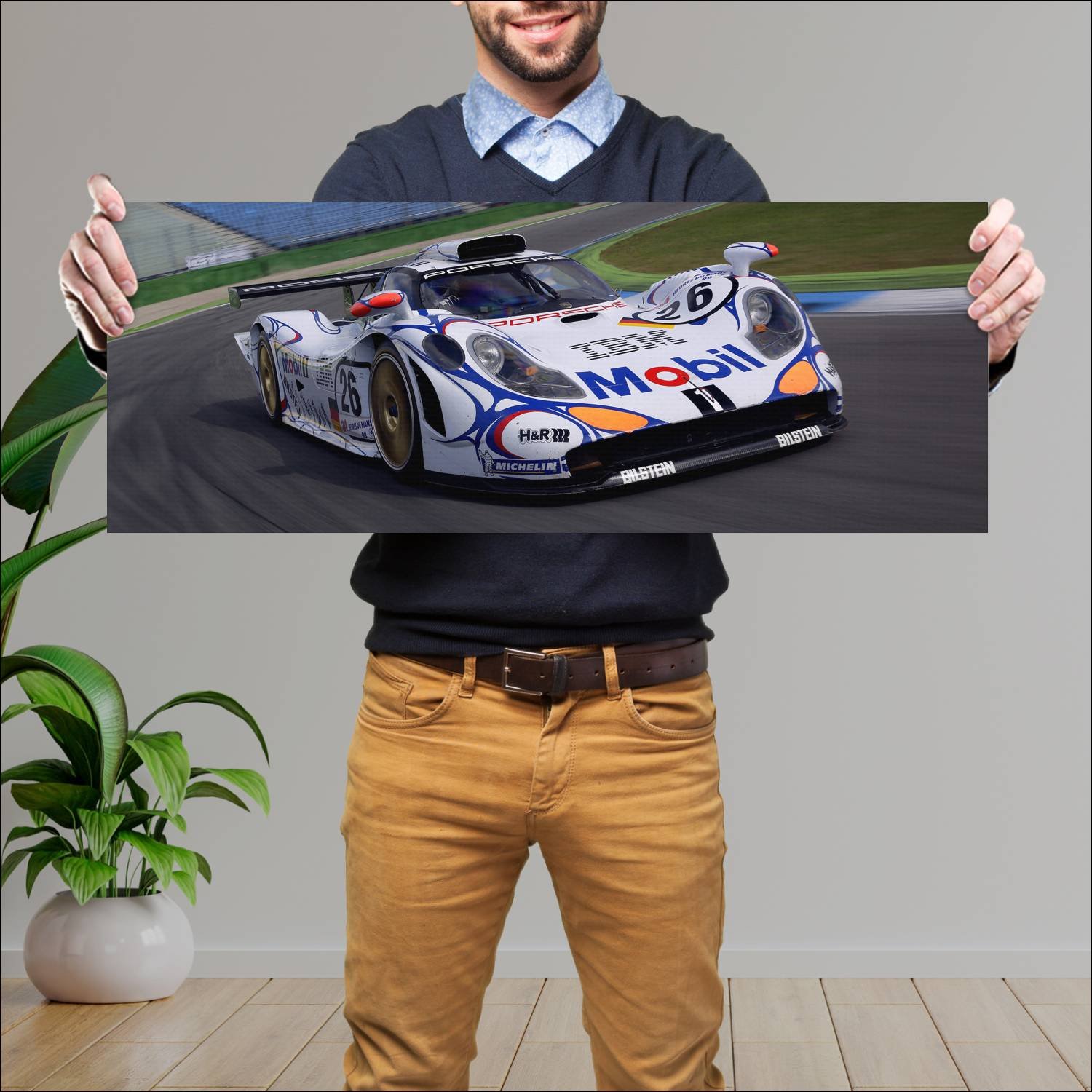Cuadro grande 30x80cm 1998 porsche 911 gt1 98 Porsche
