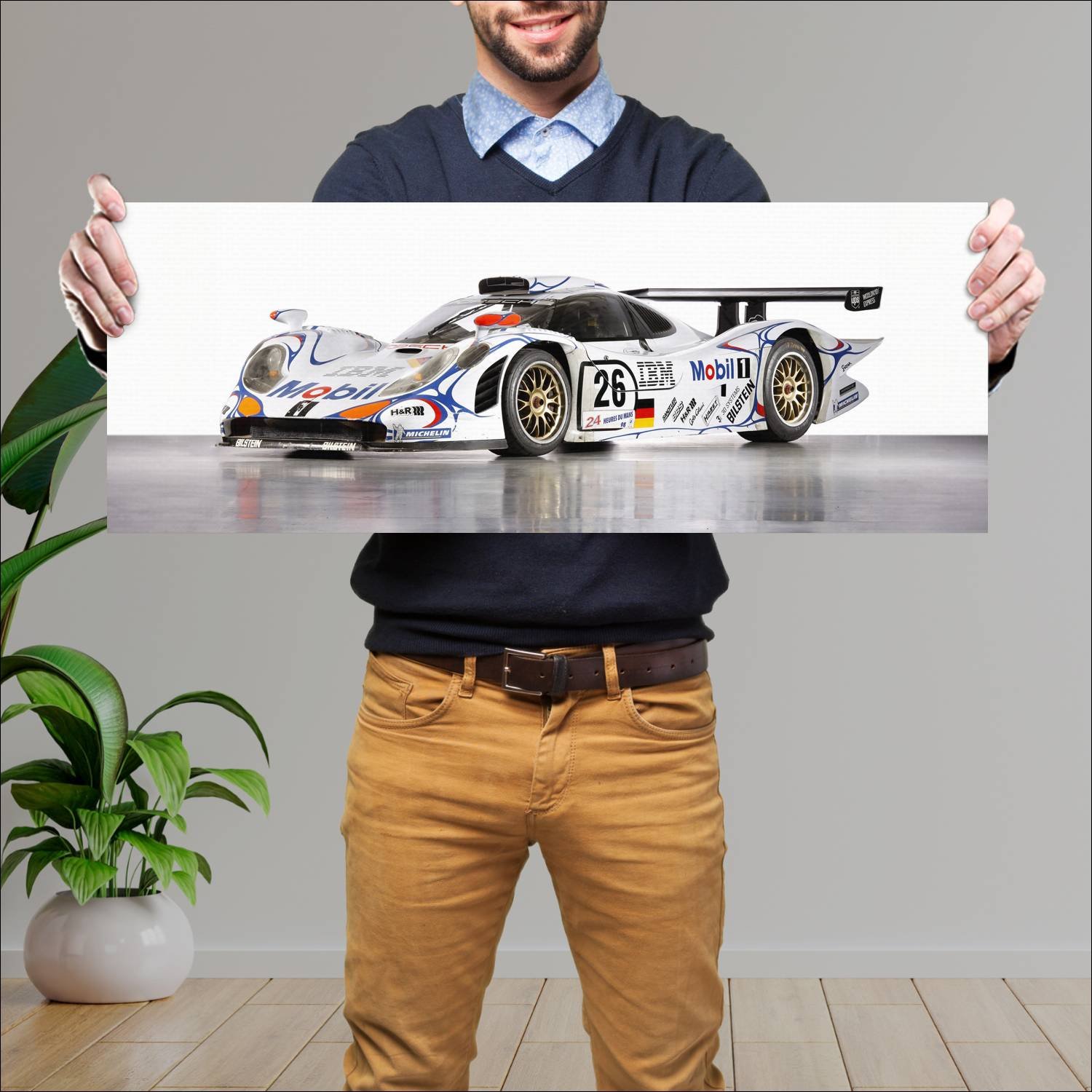Cuadro grande 30x80cm 1998 porsche 911 gt1 98 Porsche