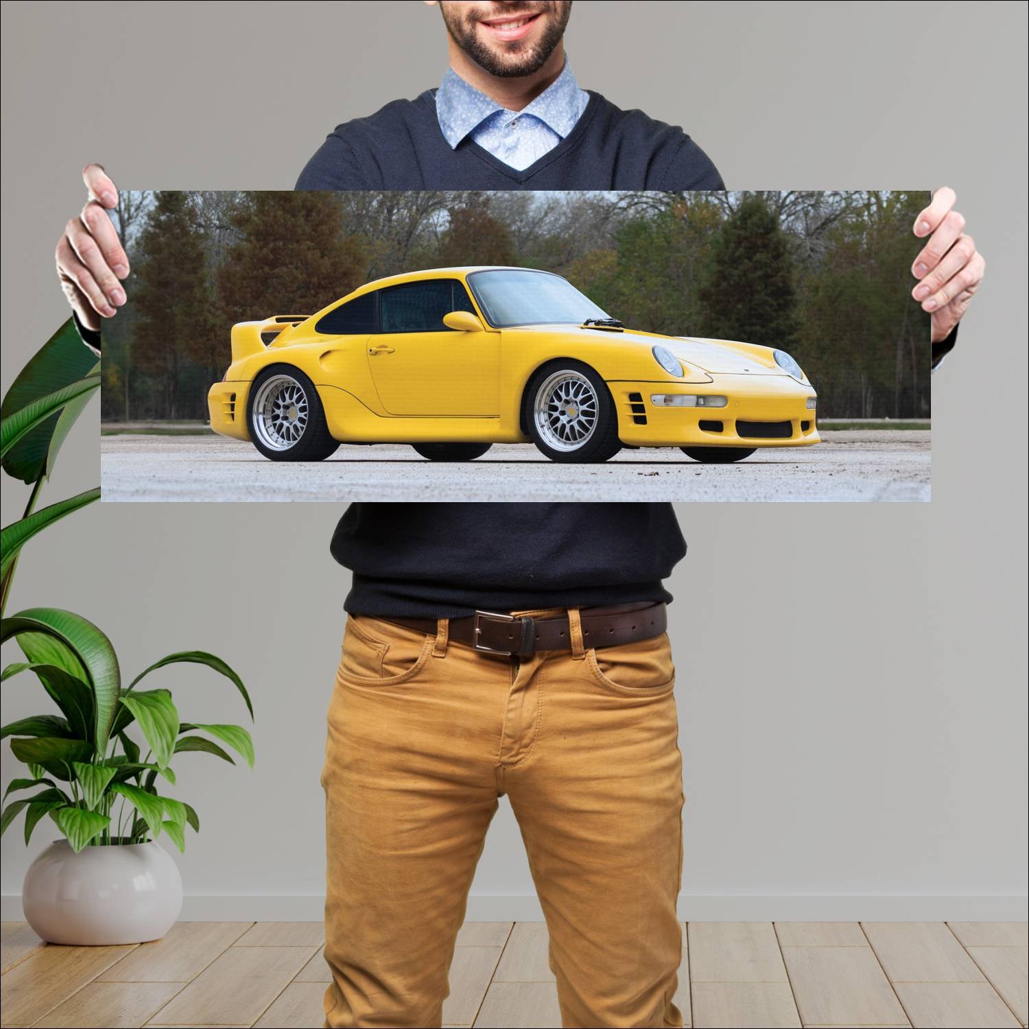 Cuadro grande 30x80cm 1998 ruf ctr2 sport auto h 328 Porsche