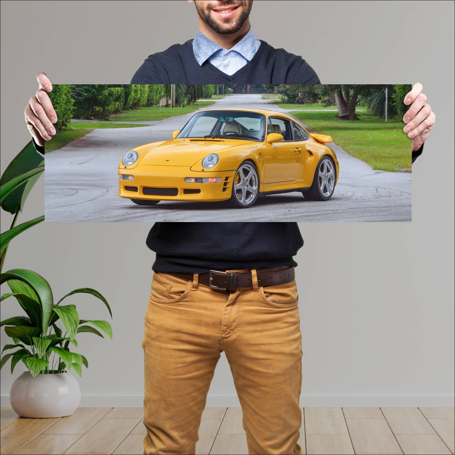 Cuadro grande 30x80cm 1998 ruf turbo r auto 329 Porsche