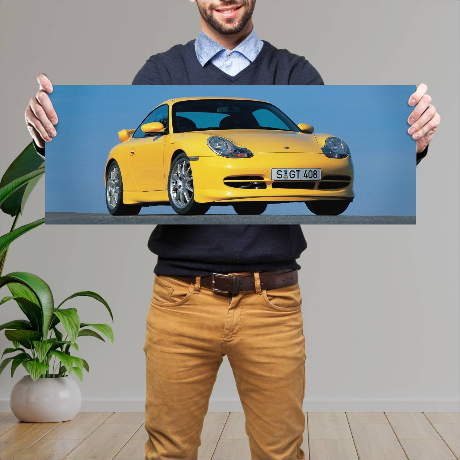 Cuadro grande 30x80cm 1999 porsche 911 gt3 auto h 331 Porsche