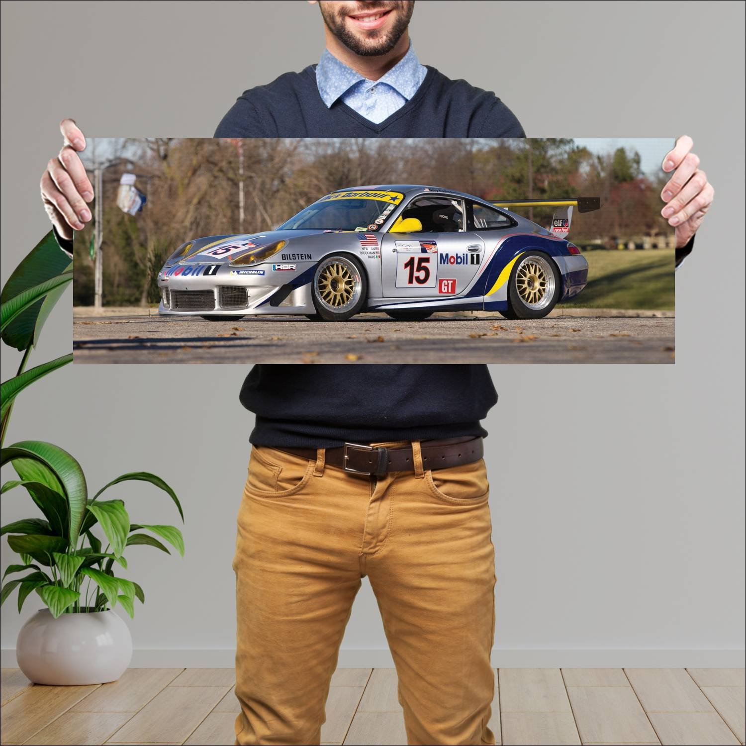 Cuadro grande 30x80cm 1999 porsche 911 gt3 r auto 332 Porsche