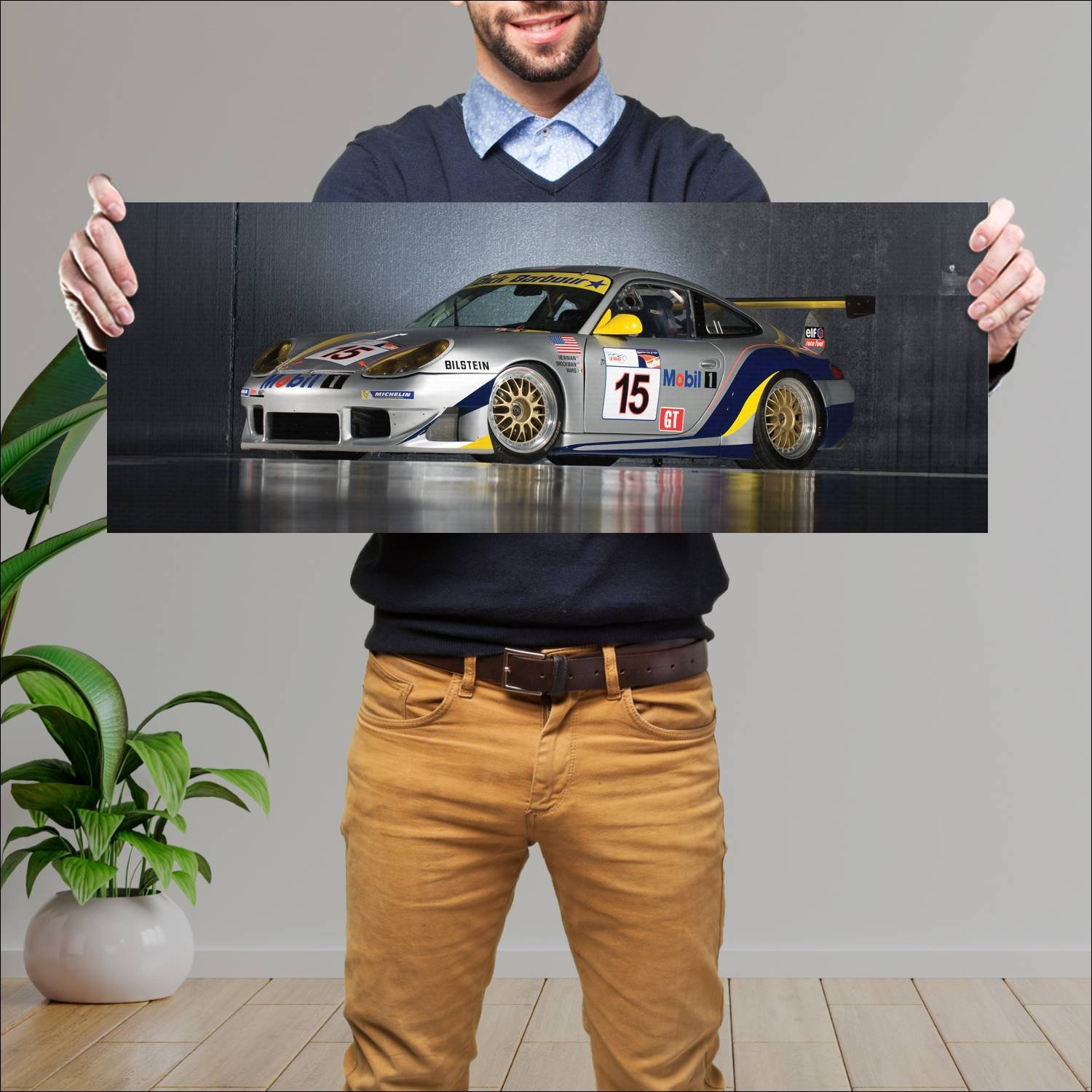 Cuadro grande 30x80cm 1999 porsche 911 gt3 r auto 333 Porsche